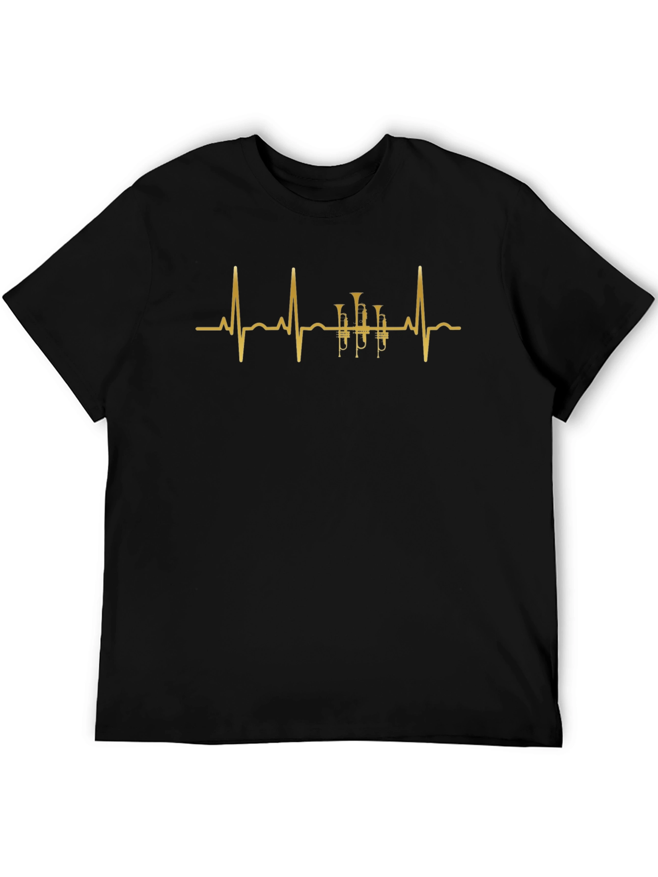 Trumpet Heartbeat Graphic Tee - Musicians Gift