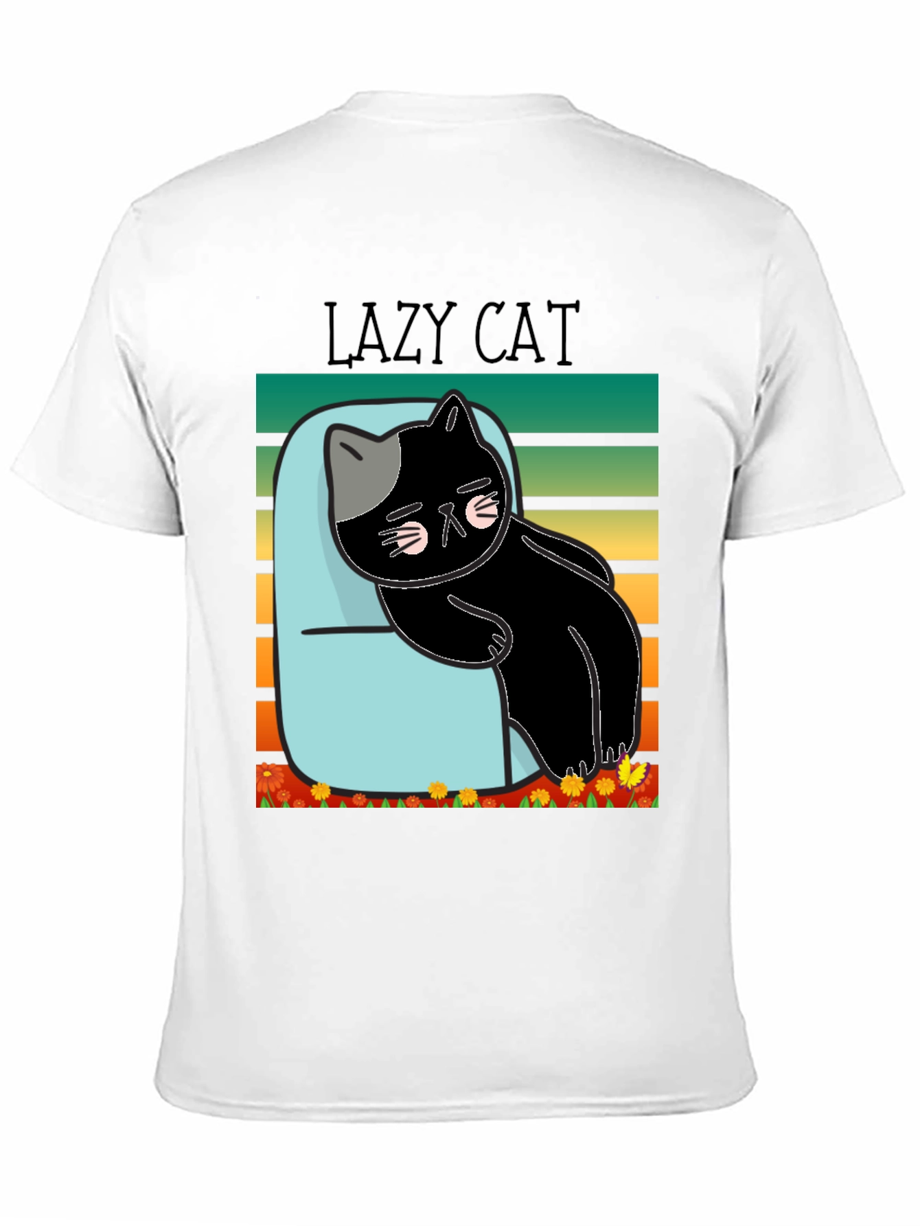 Lazy Cat T-Shirt - Black Cotton Tee
