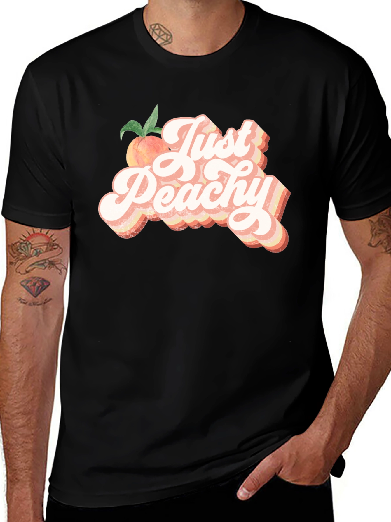 Just Peachy T-Shirt - Retro Style Graphic Tee