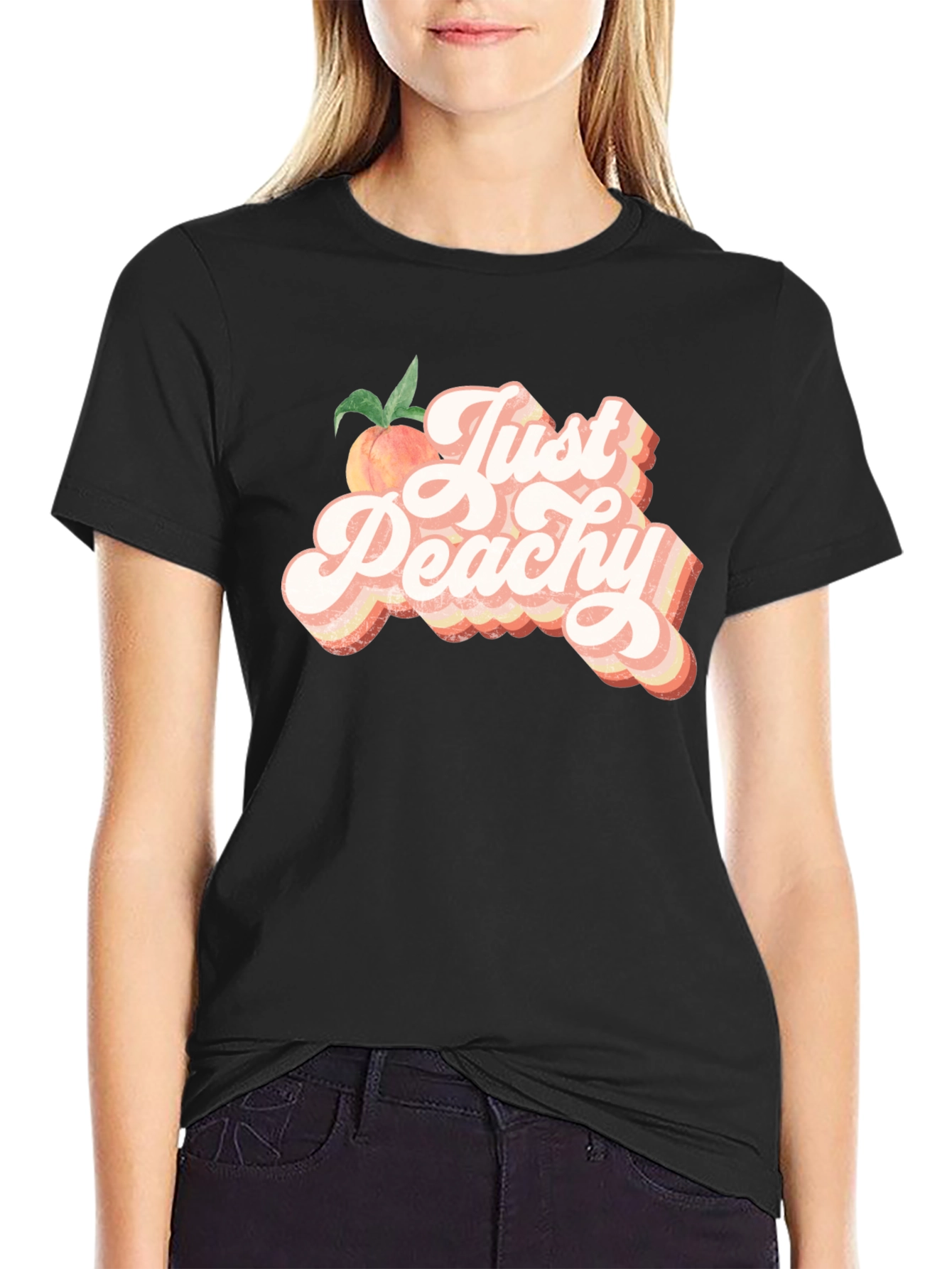 Just Peachy T-Shirt - Retro Style Graphic Tee
