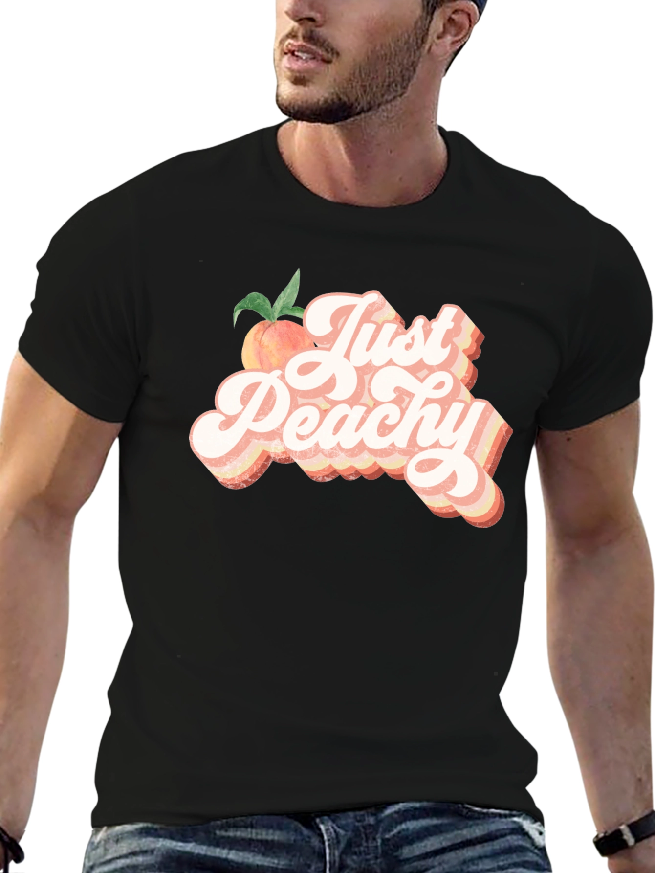 Just Peachy T-Shirt - Retro Style Graphic Tee