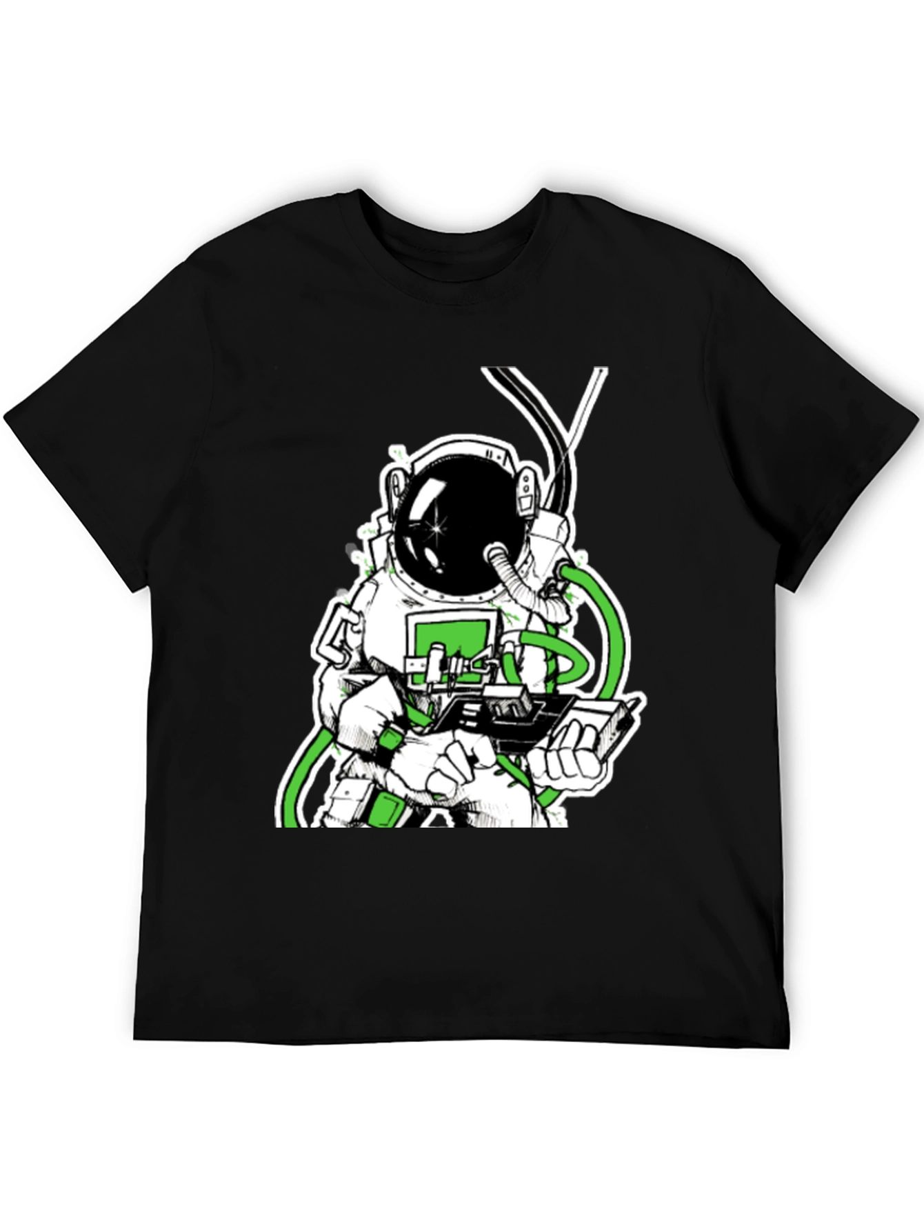 Astronaut Graphic Tee - Black Cotton T-Shirt