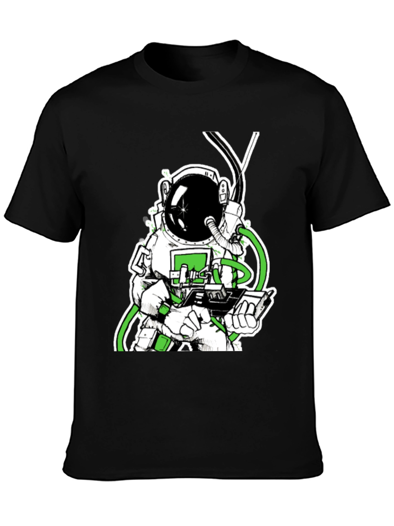 Astronaut Graphic Tee - Black Cotton T-Shirt