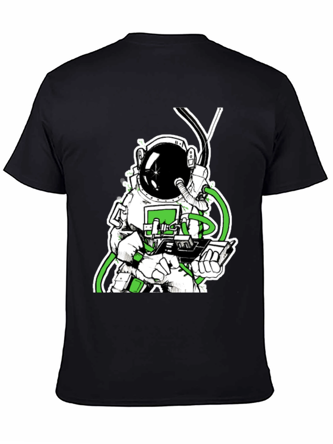Astronaut Graphic Tee - Black Cotton T-Shirt