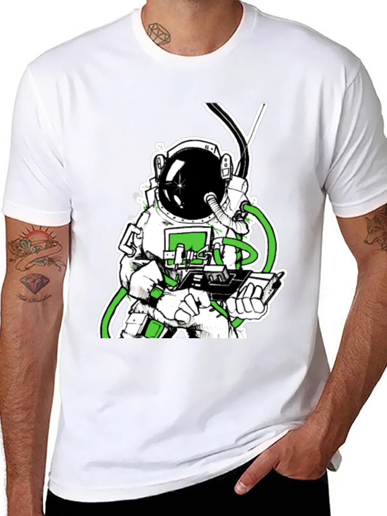 Astronaut Graphic Tee - Black Cotton T-Shirt