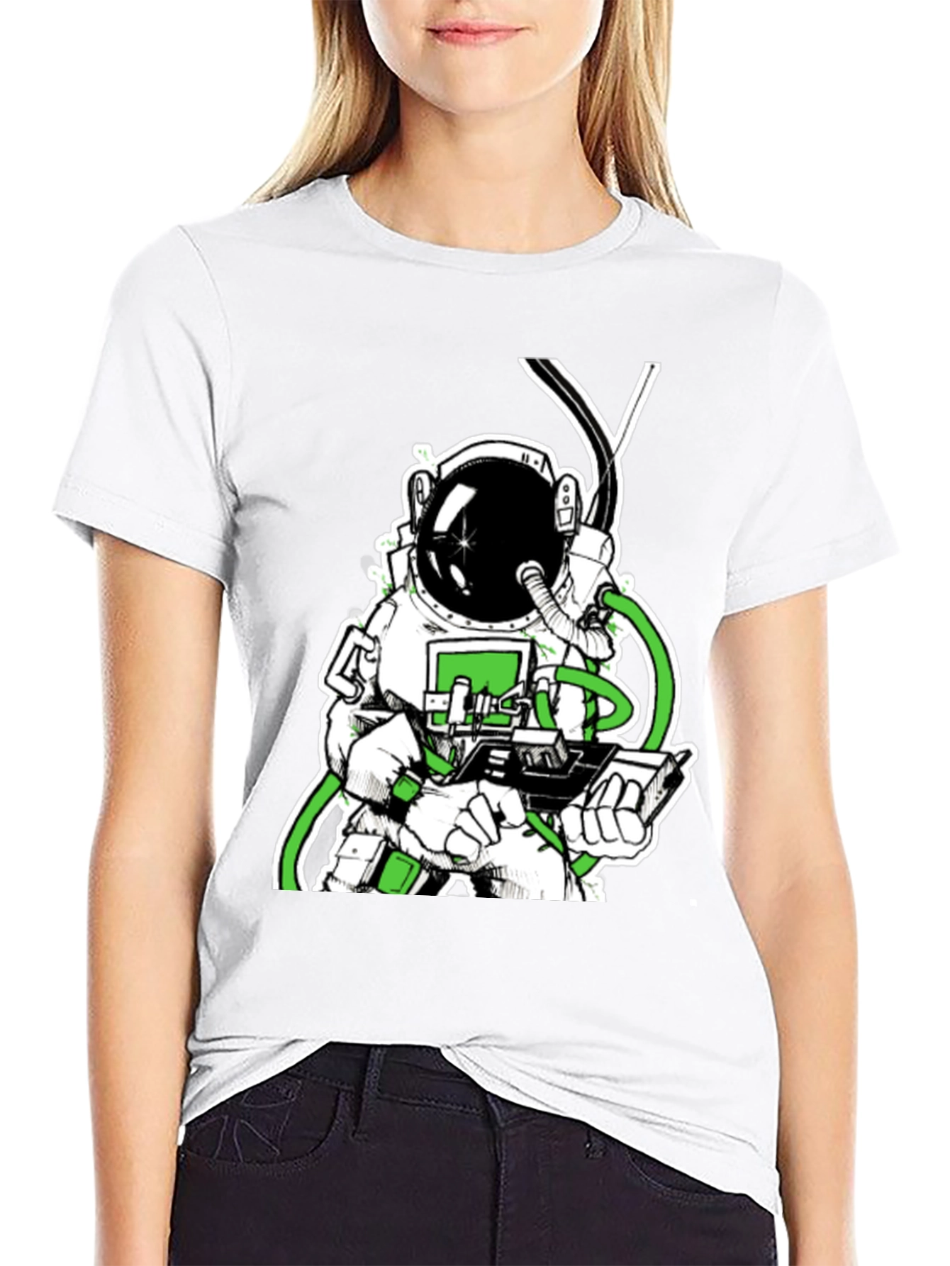Astronaut Graphic Tee - Black Cotton T-Shirt