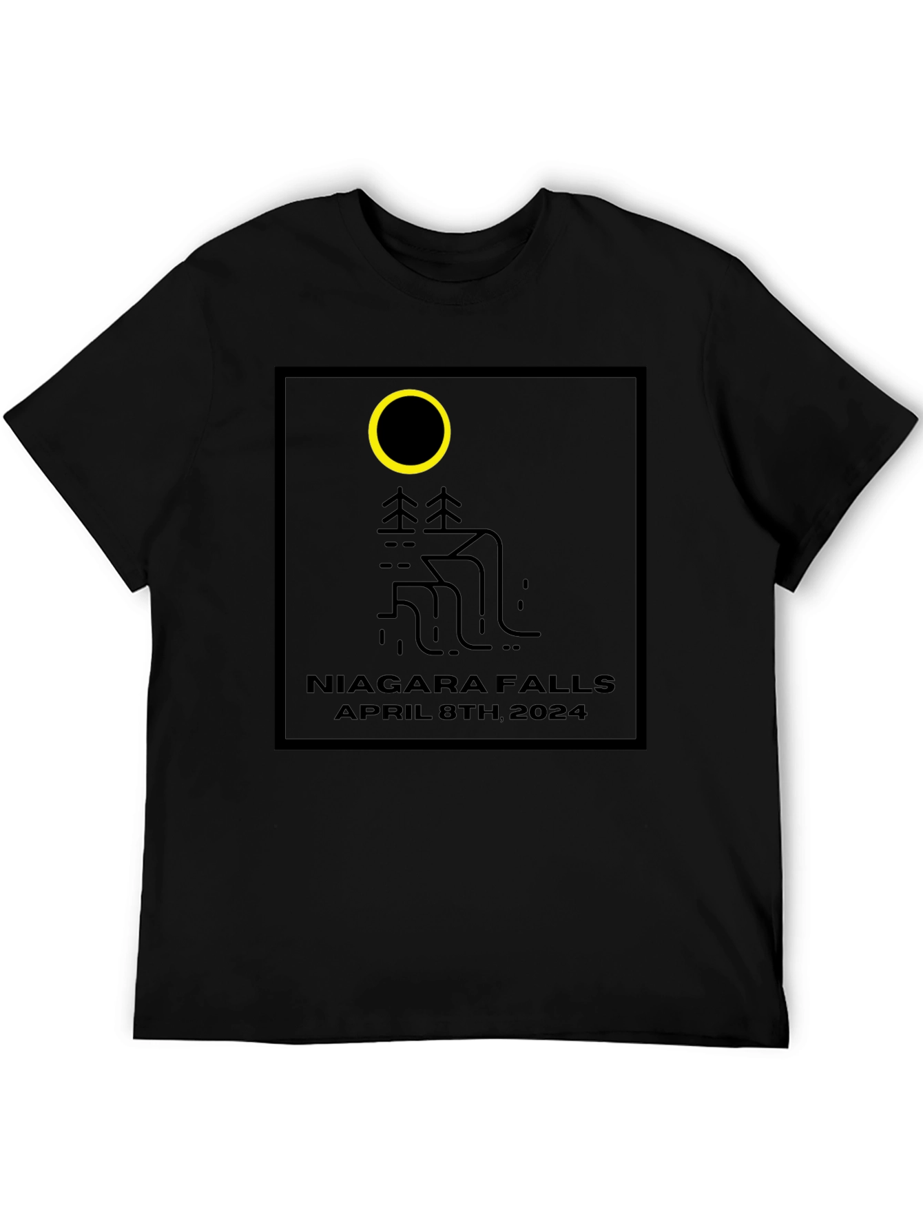 Niagara Falls April 8th 2024 Black T-Shirt