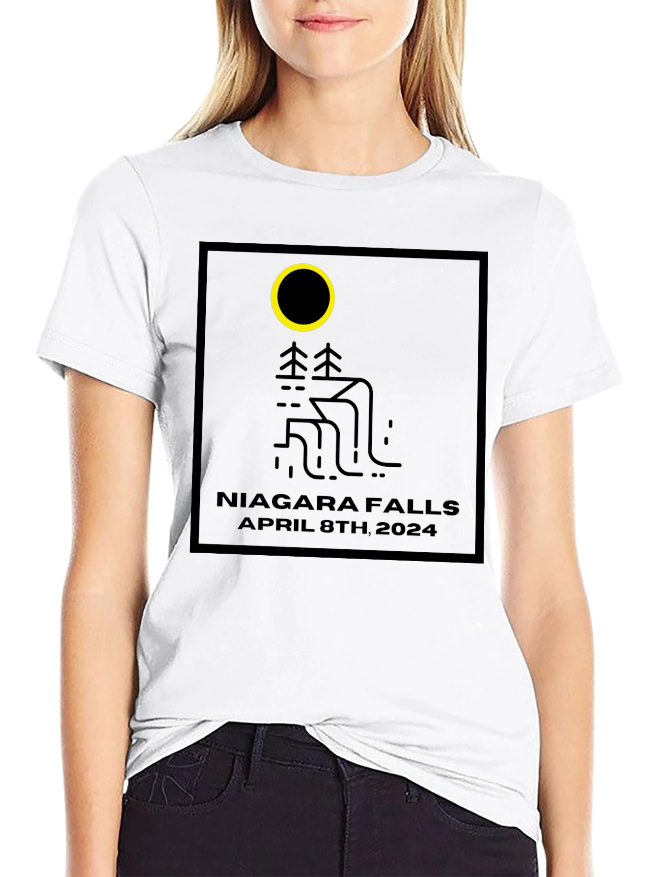 Niagara Falls April 8th 2024 Black T-Shirt