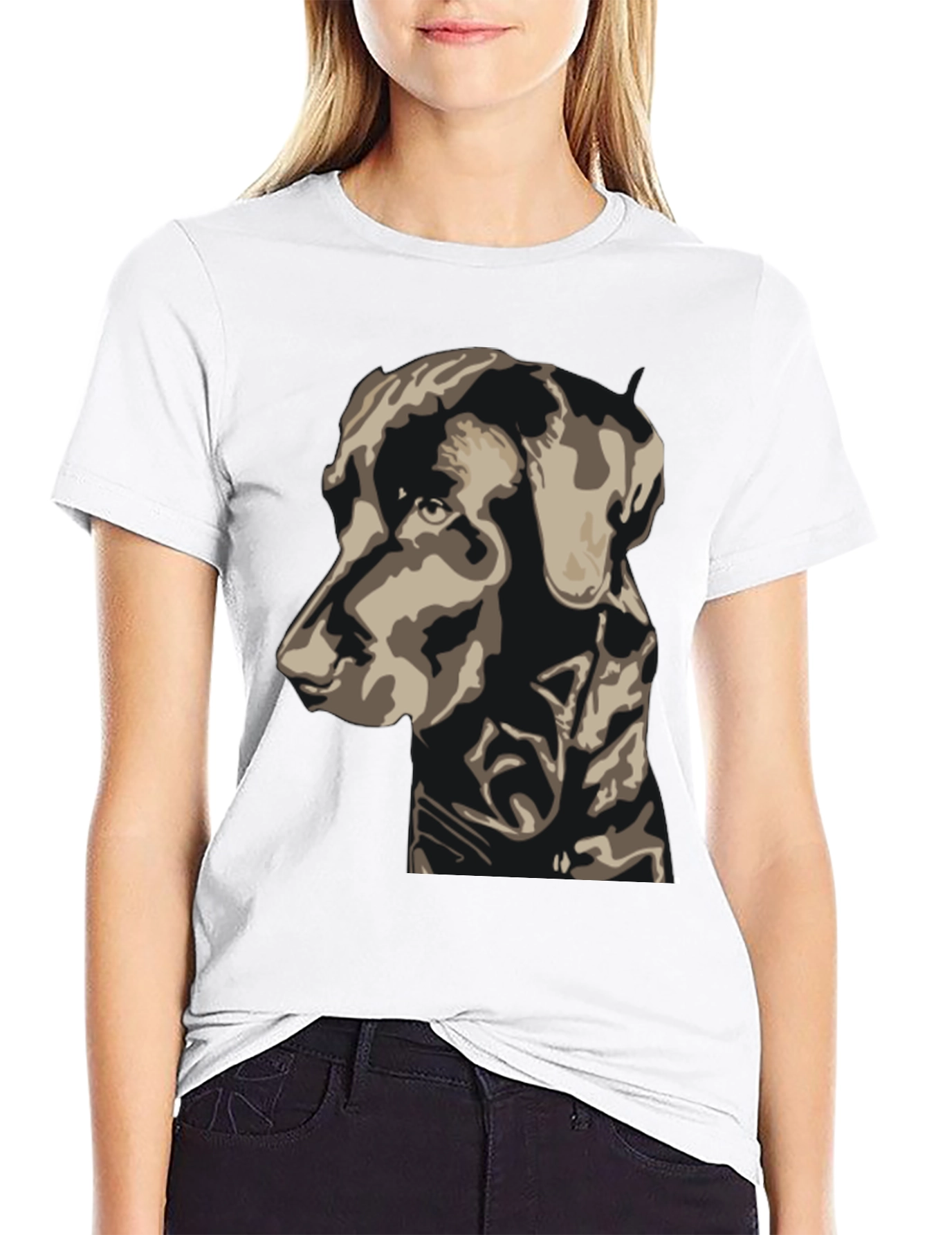 Dog Graphic Print Tee - Black