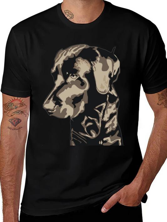 Dog Graphic Print Tee - Black