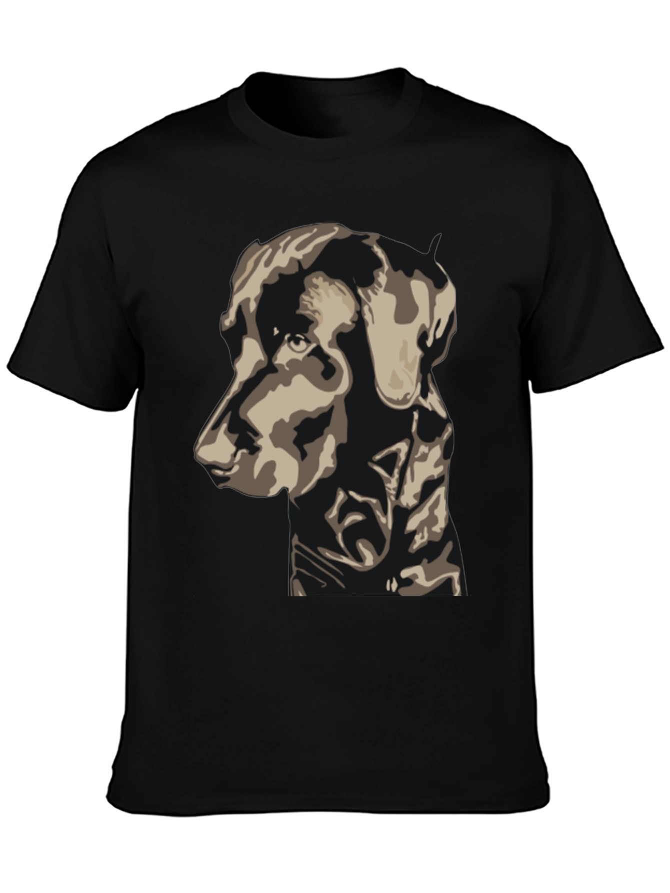 Dog Graphic Print Tee - Black