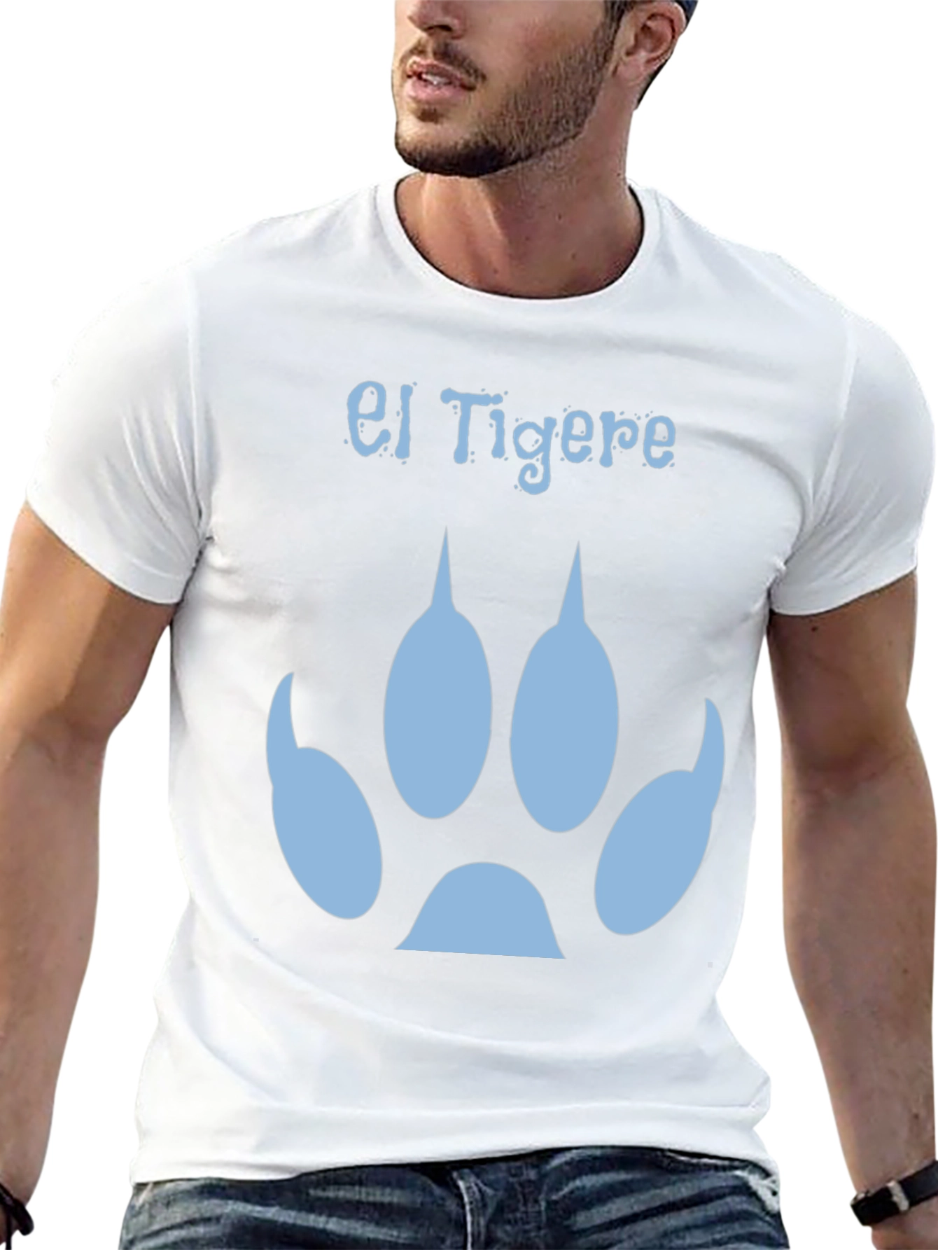 El Tigere Paw Print T-Shirt - Stylish Black Tee