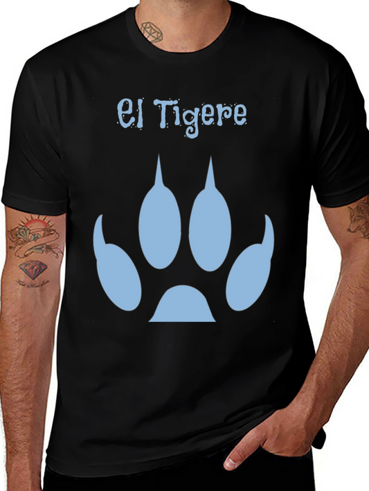 El Tigere Paw Print T-Shirt - Stylish Black Tee