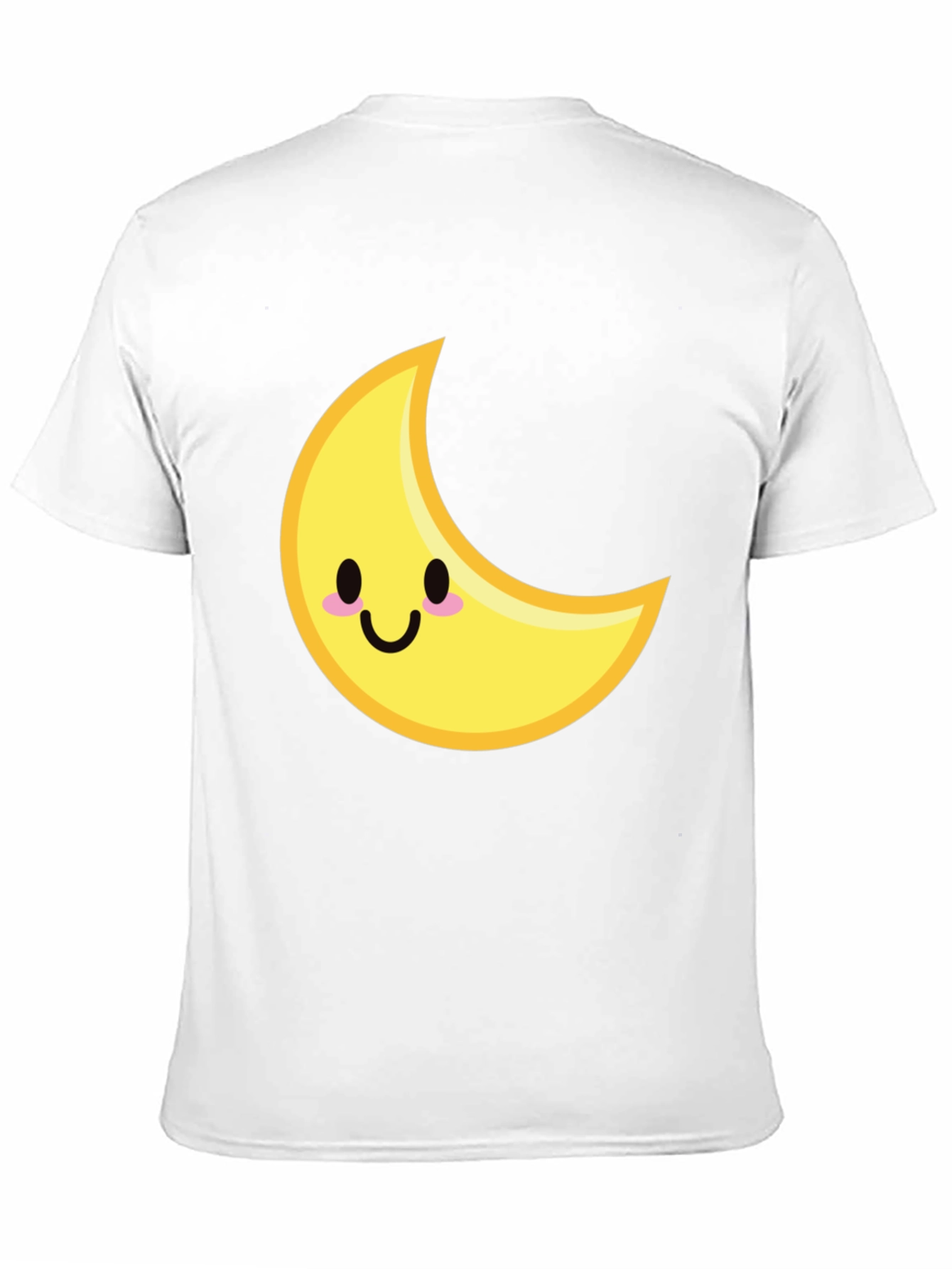 Cute Crescent Moon Graphic Tee - Black Cotton T-Shirt