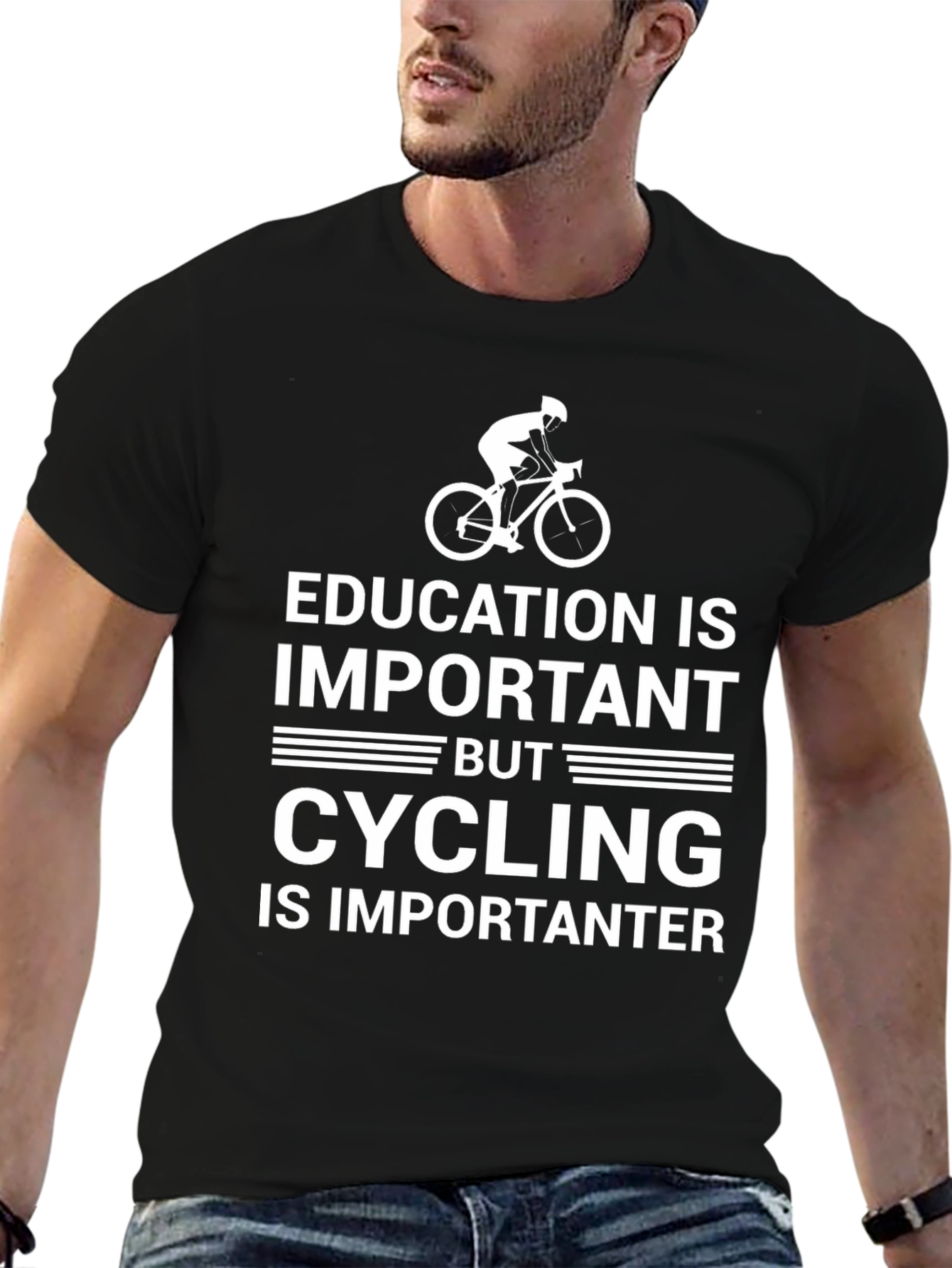 Cycling is Importanter Funny Graphic T-Shirt