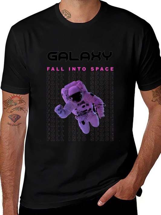 Galaxy Fall Into Space Black T-Shirt