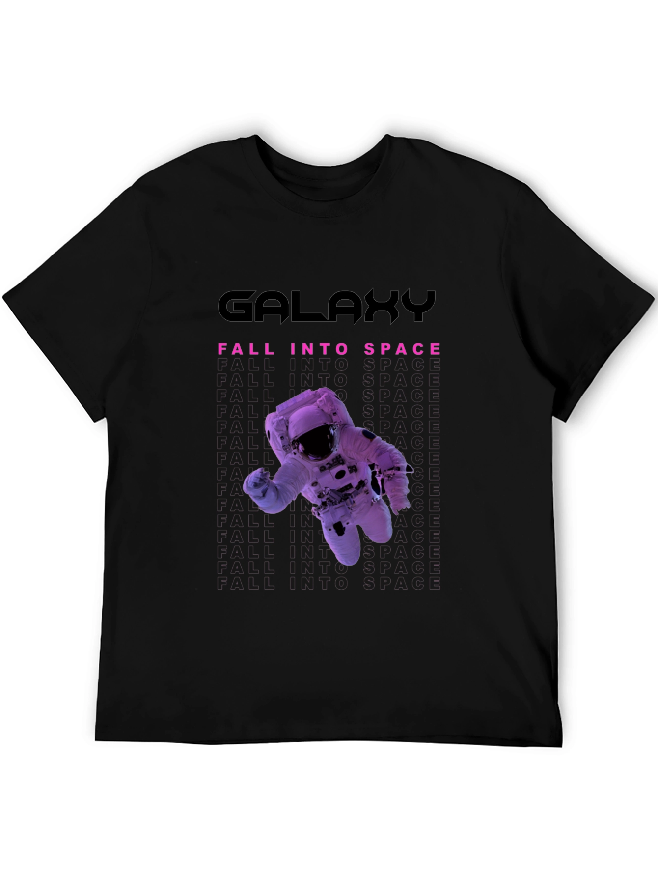 Galaxy Fall Into Space Black T-Shirt