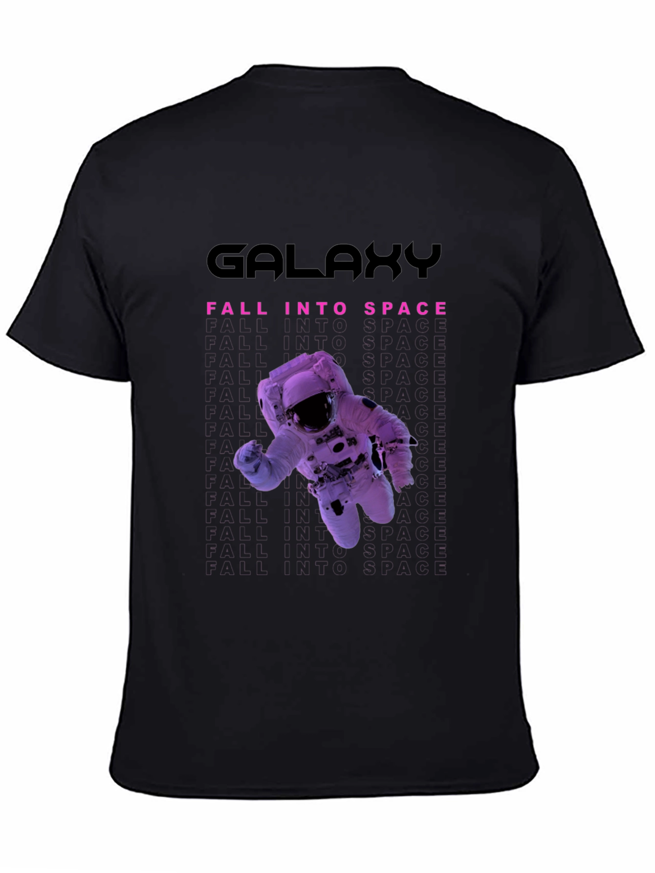 Galaxy Fall Into Space Black T-Shirt