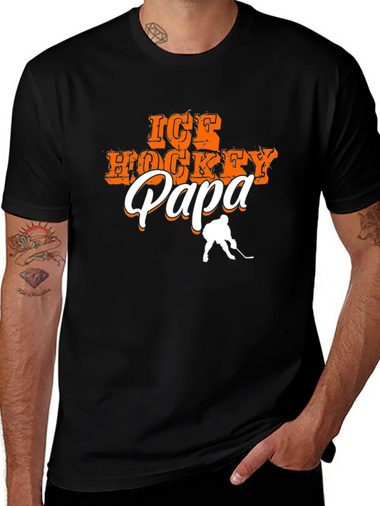 Ice Hockey Papa T-Shirt - Great for Hockey Dads!