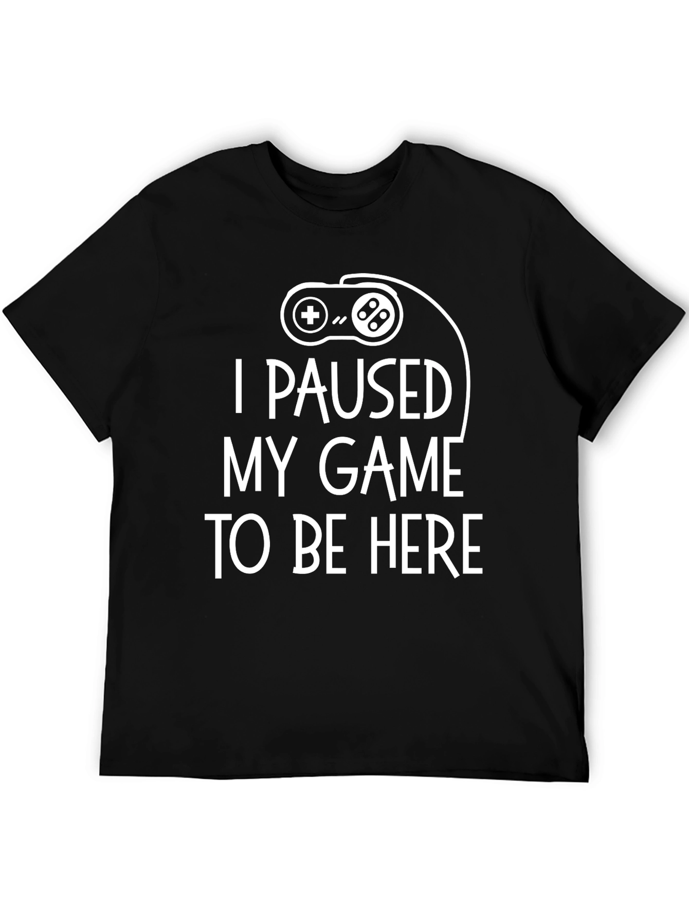 I Paused My Game Black Graphic Tee