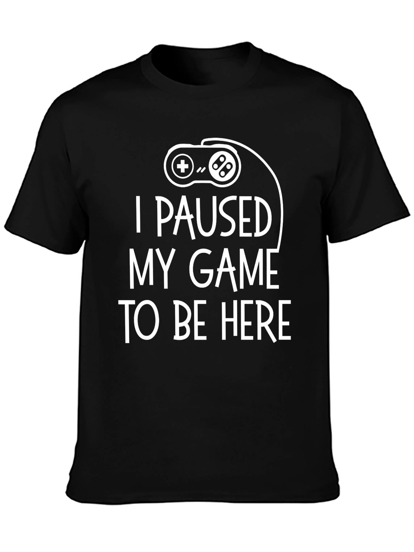 I Paused My Game Black Graphic Tee