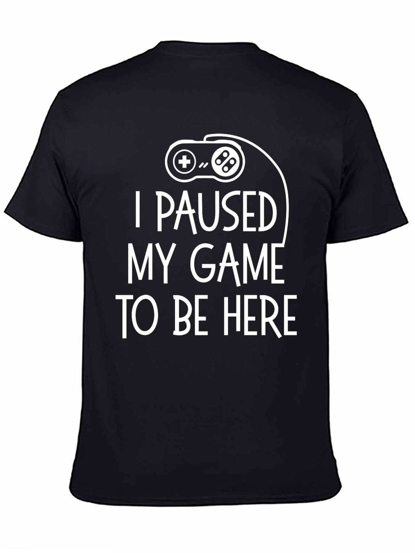 I Paused My Game Black Graphic Tee