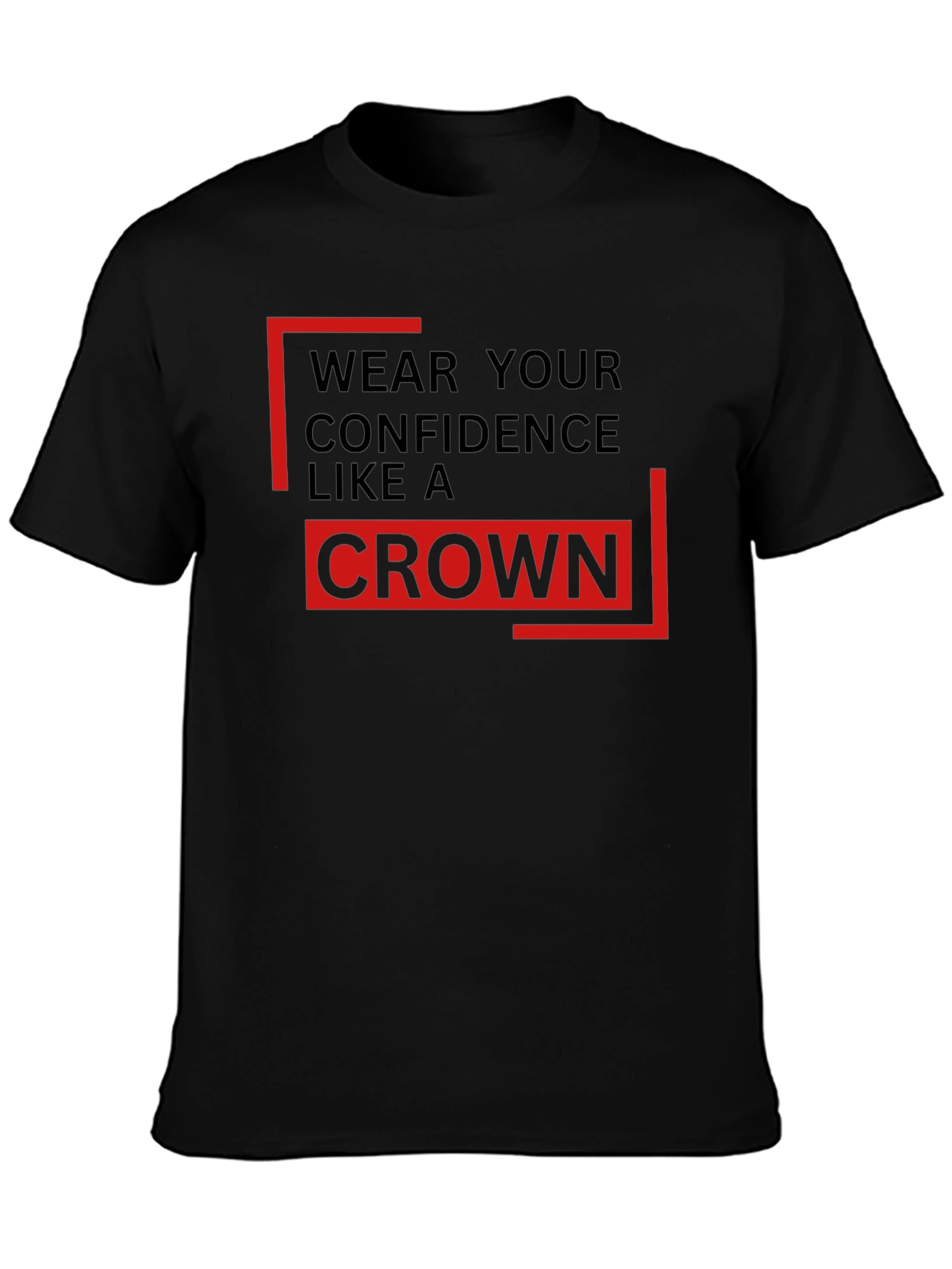 Confidence Crown Black T-Shirt - Premium Style