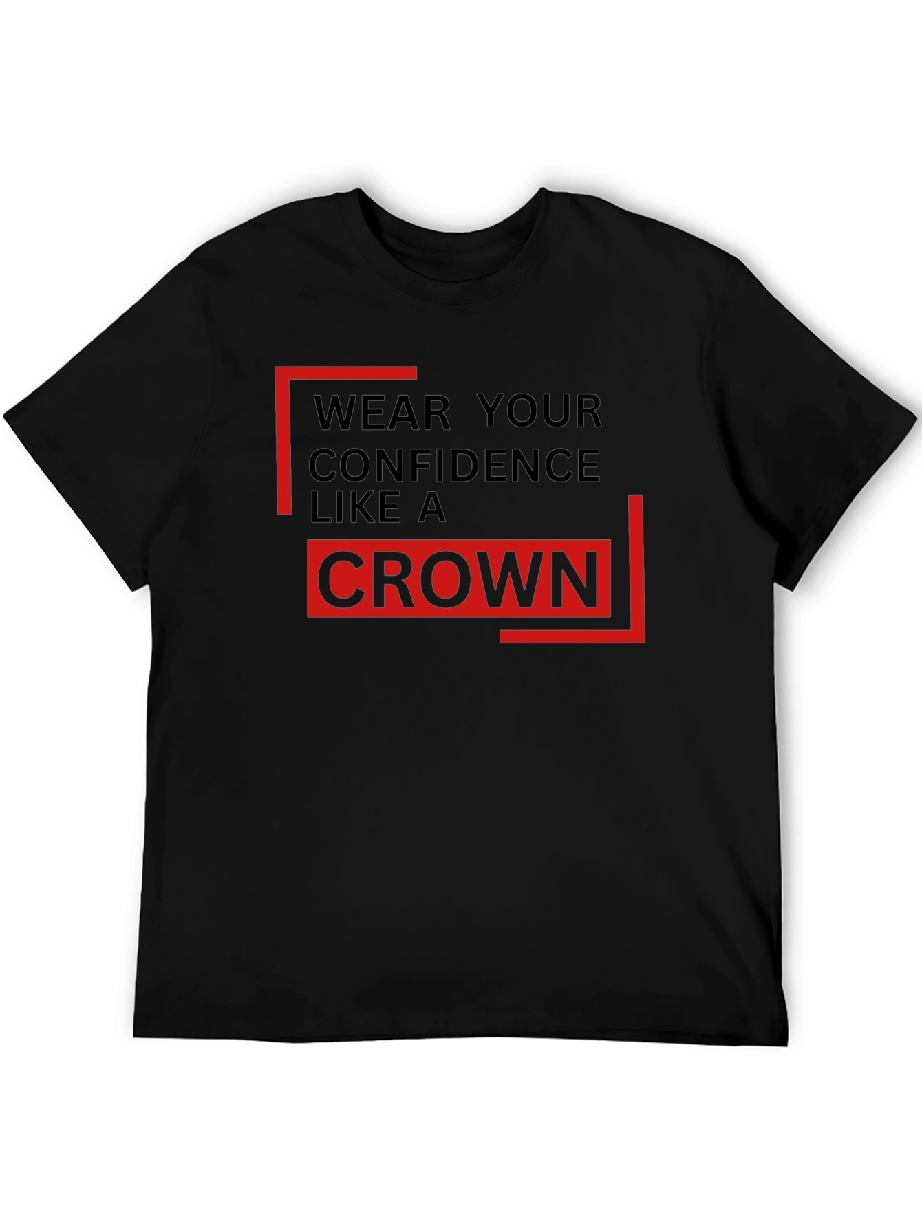 Confidence Crown Black T-Shirt - Premium Style