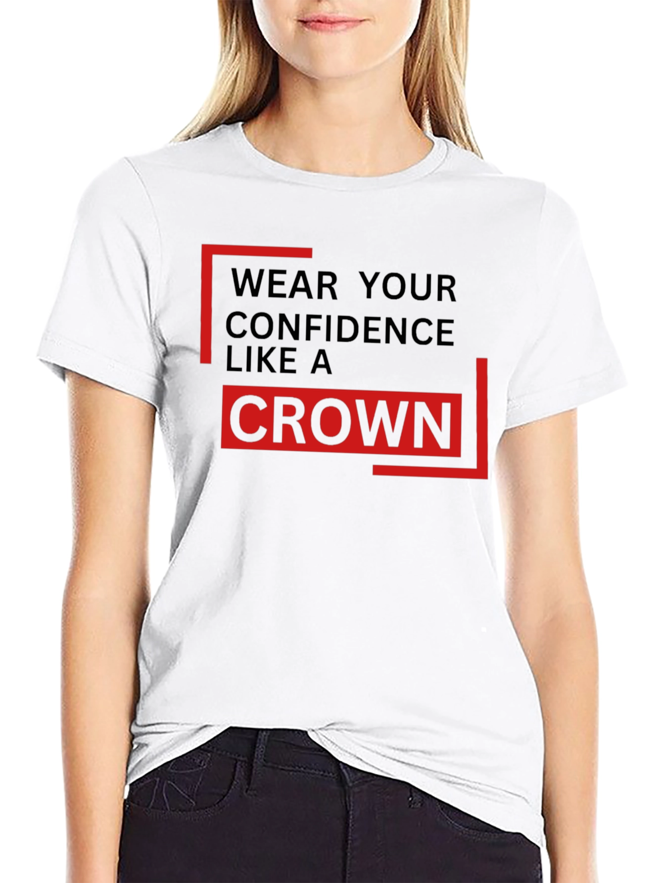 Confidence Crown Black T-Shirt - Premium Style