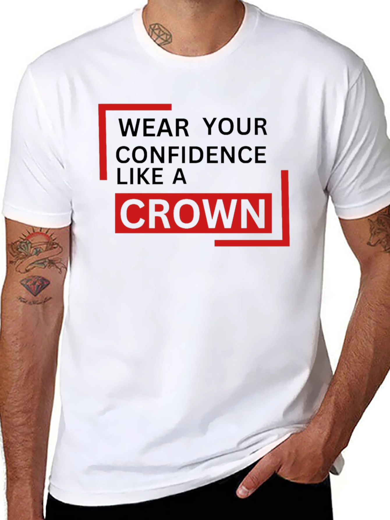 Confidence Crown Black T-Shirt - Premium Style