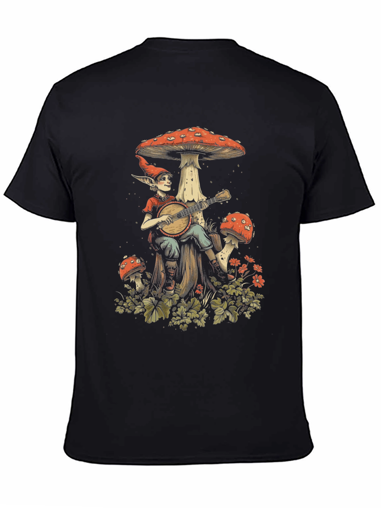 Mushroom Elf T-Shirt - Whimsical Graphic Tee