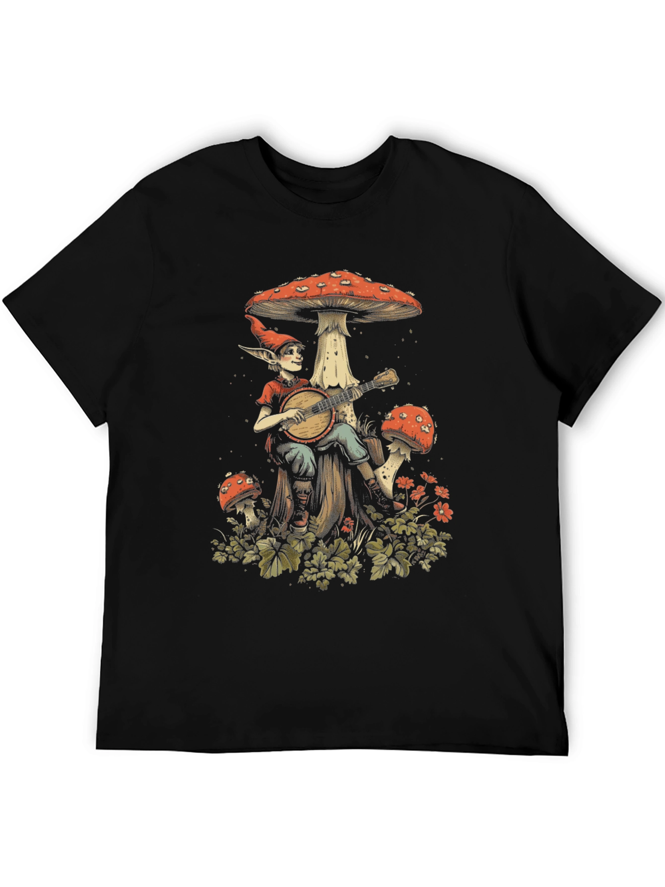 Mushroom Elf T-Shirt - Whimsical Graphic Tee