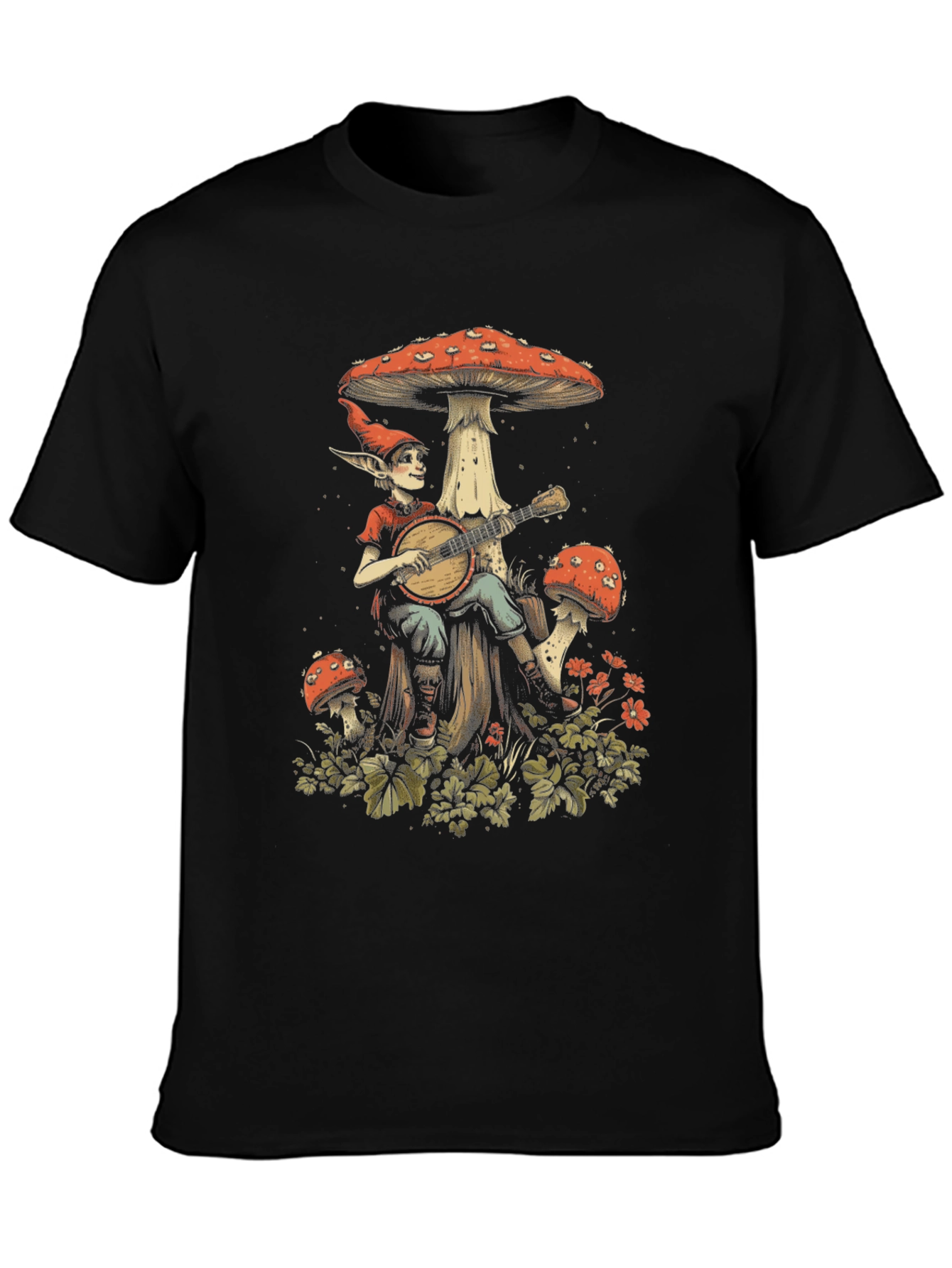 Mushroom Elf T-Shirt - Whimsical Graphic Tee