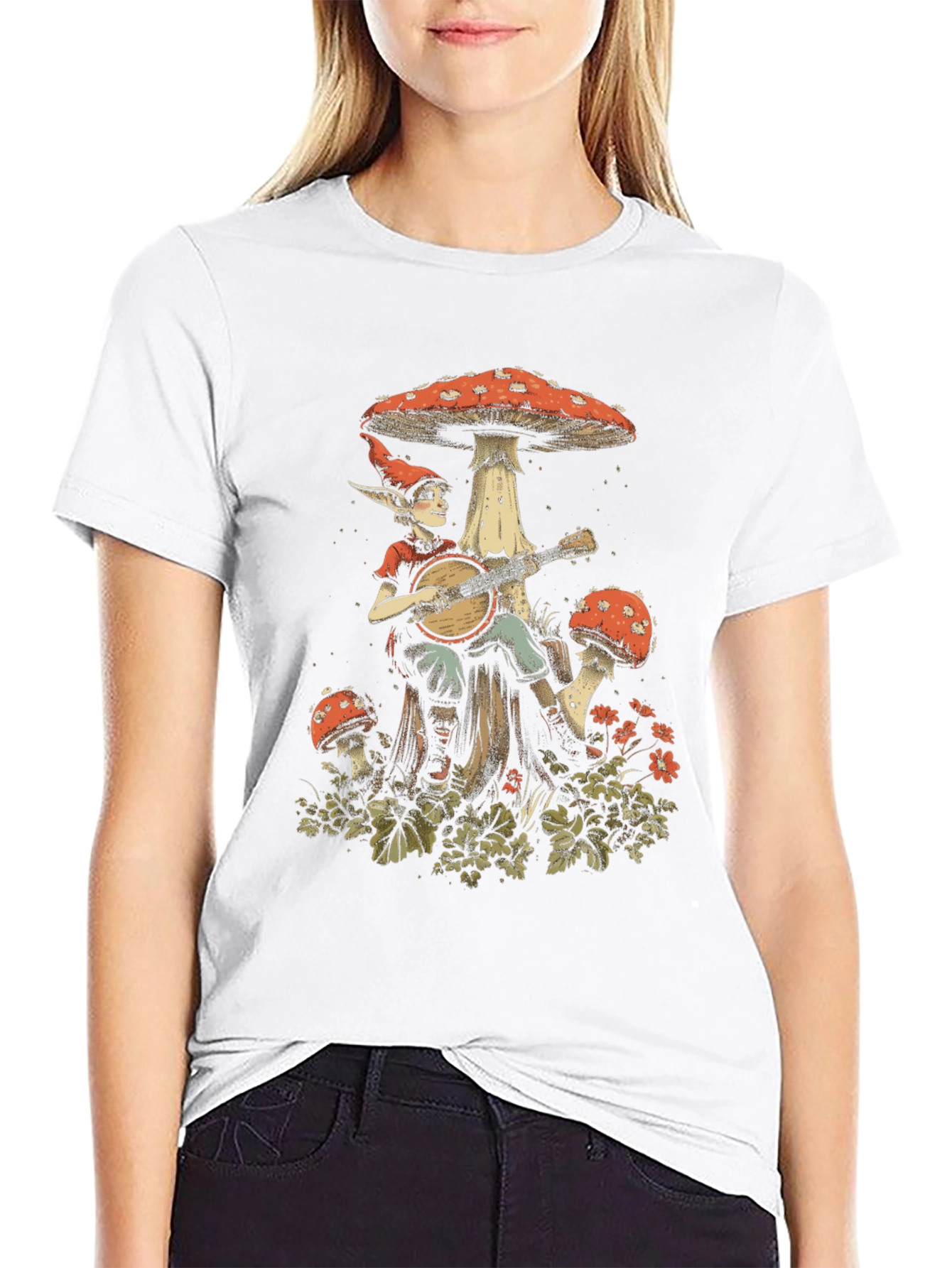 Mushroom Elf T-Shirt - Whimsical Graphic Tee