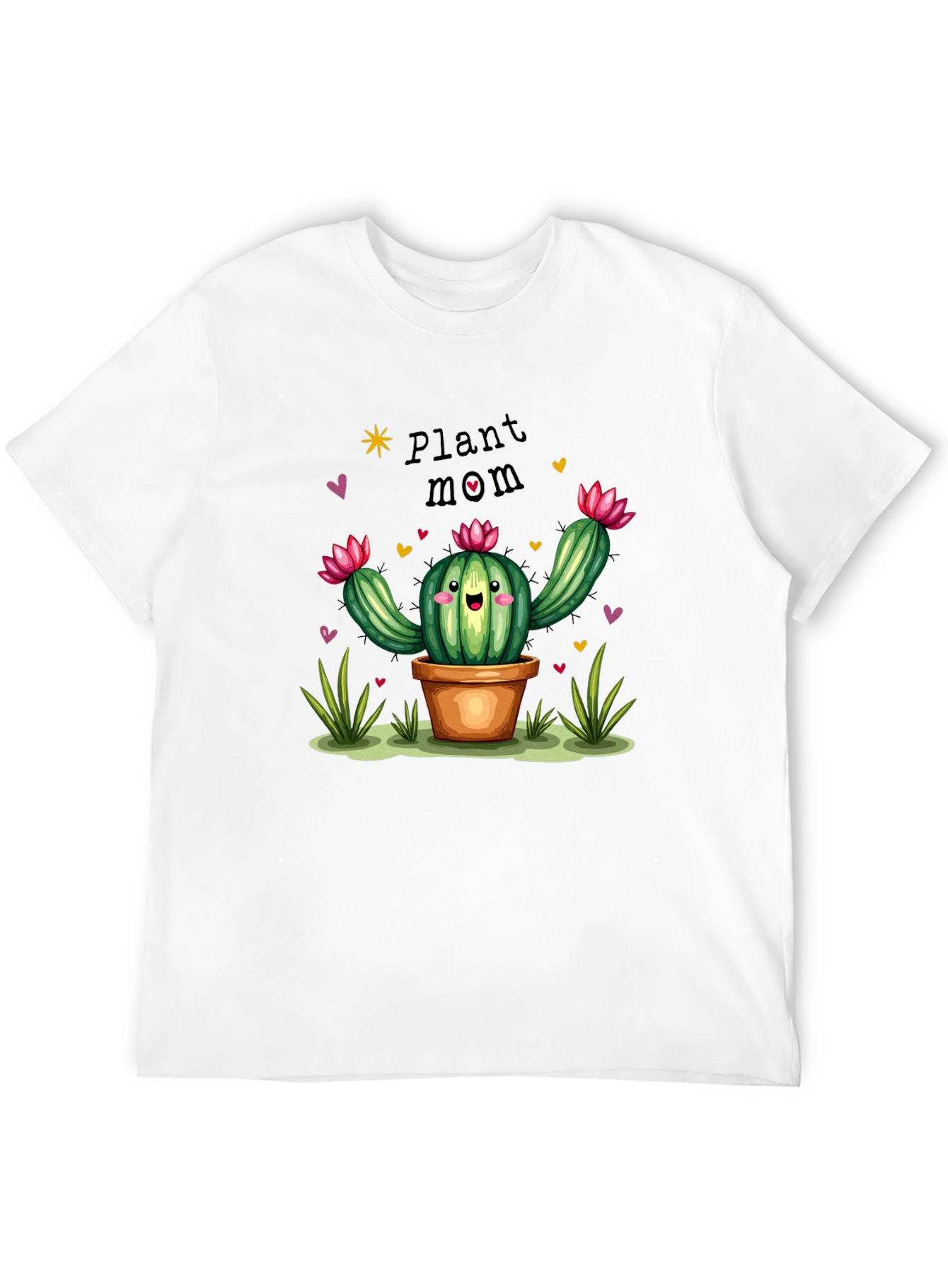 Plant Mom Cactus Graphic Tee - Black