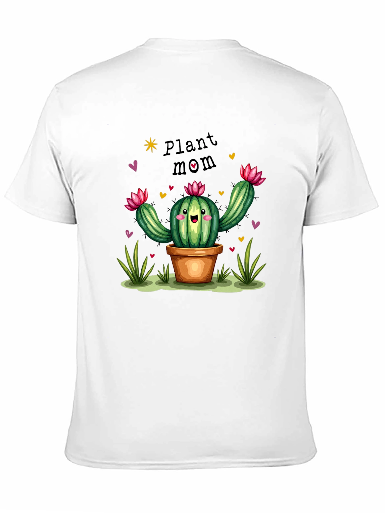 Plant Mom Cactus Graphic Tee - Black