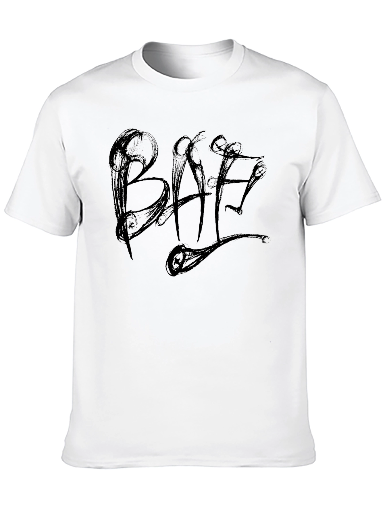 Black Graphic Tee - Abstract Lettering Design