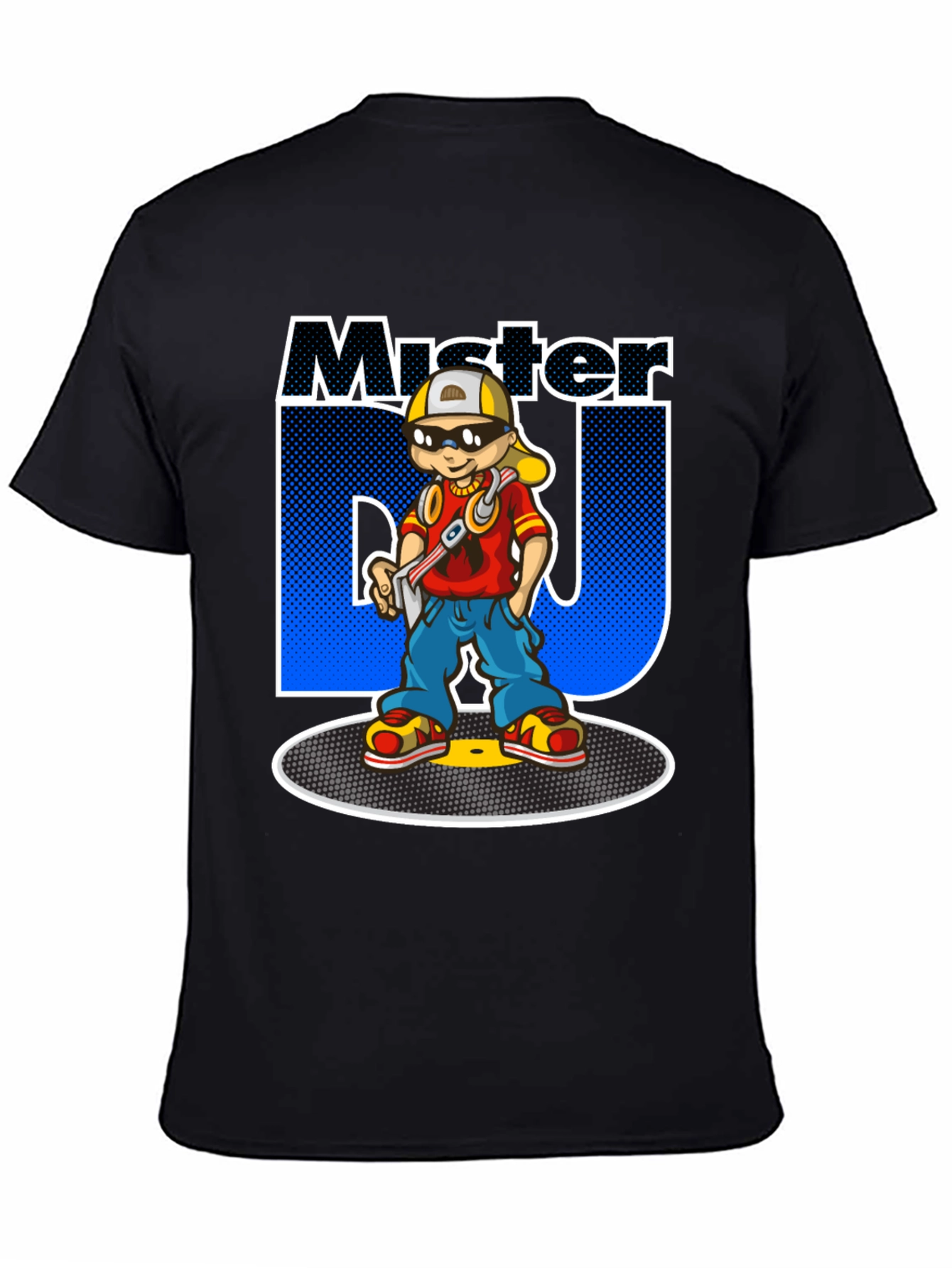 Mister DJ Cartoon T-Shirt - Black