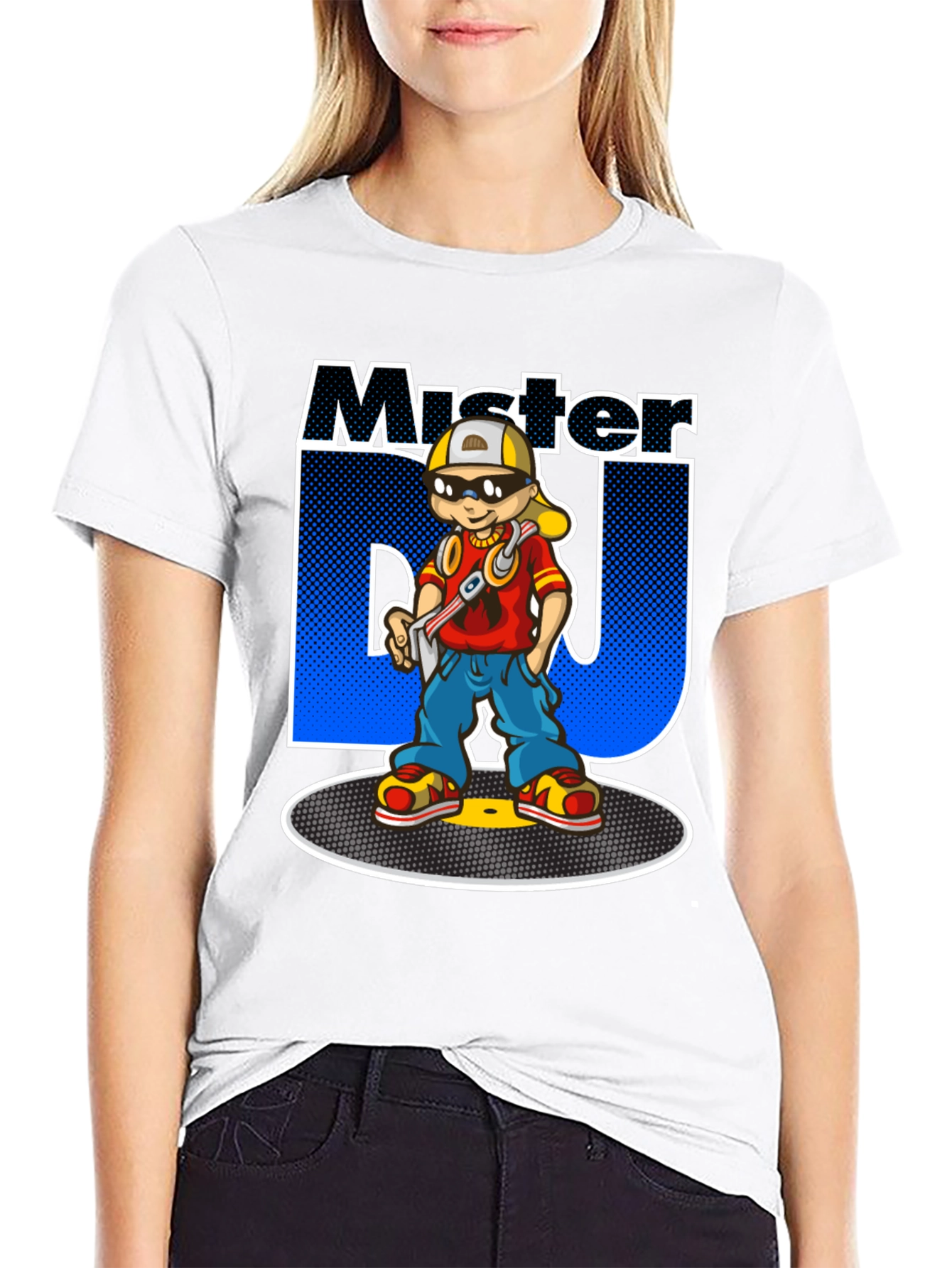Mister DJ Cartoon T-Shirt - Black