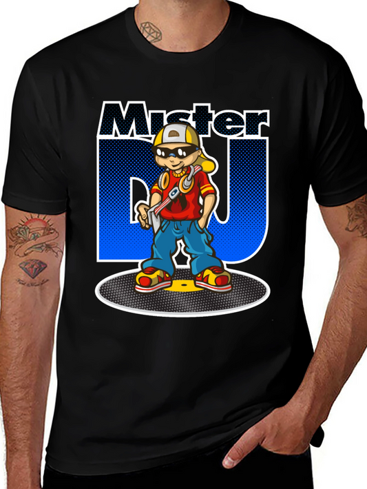 Mister DJ Cartoon T-Shirt - Black