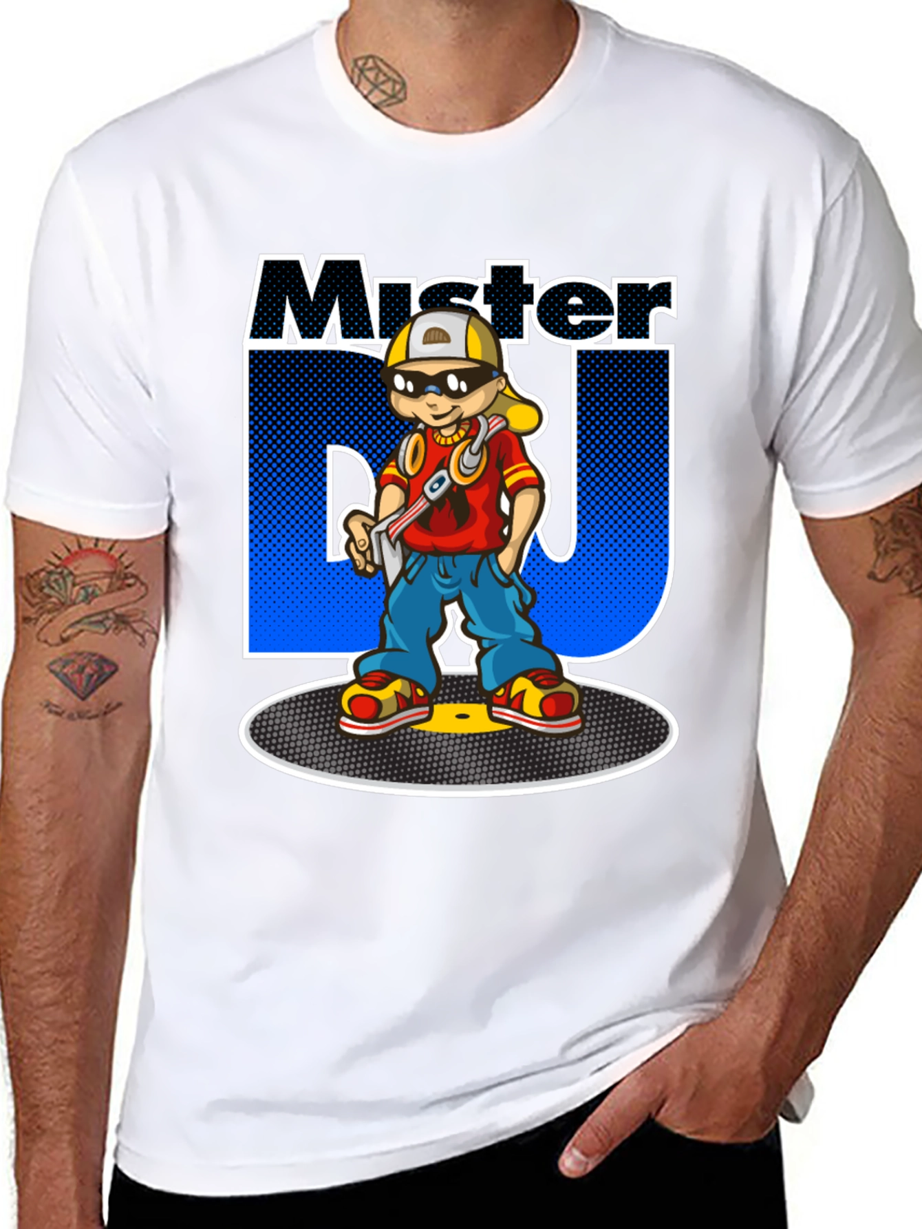 Mister DJ Cartoon T-Shirt - Black