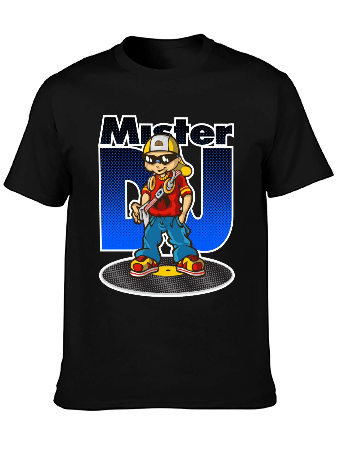 Mister DJ Cartoon T-Shirt - Black