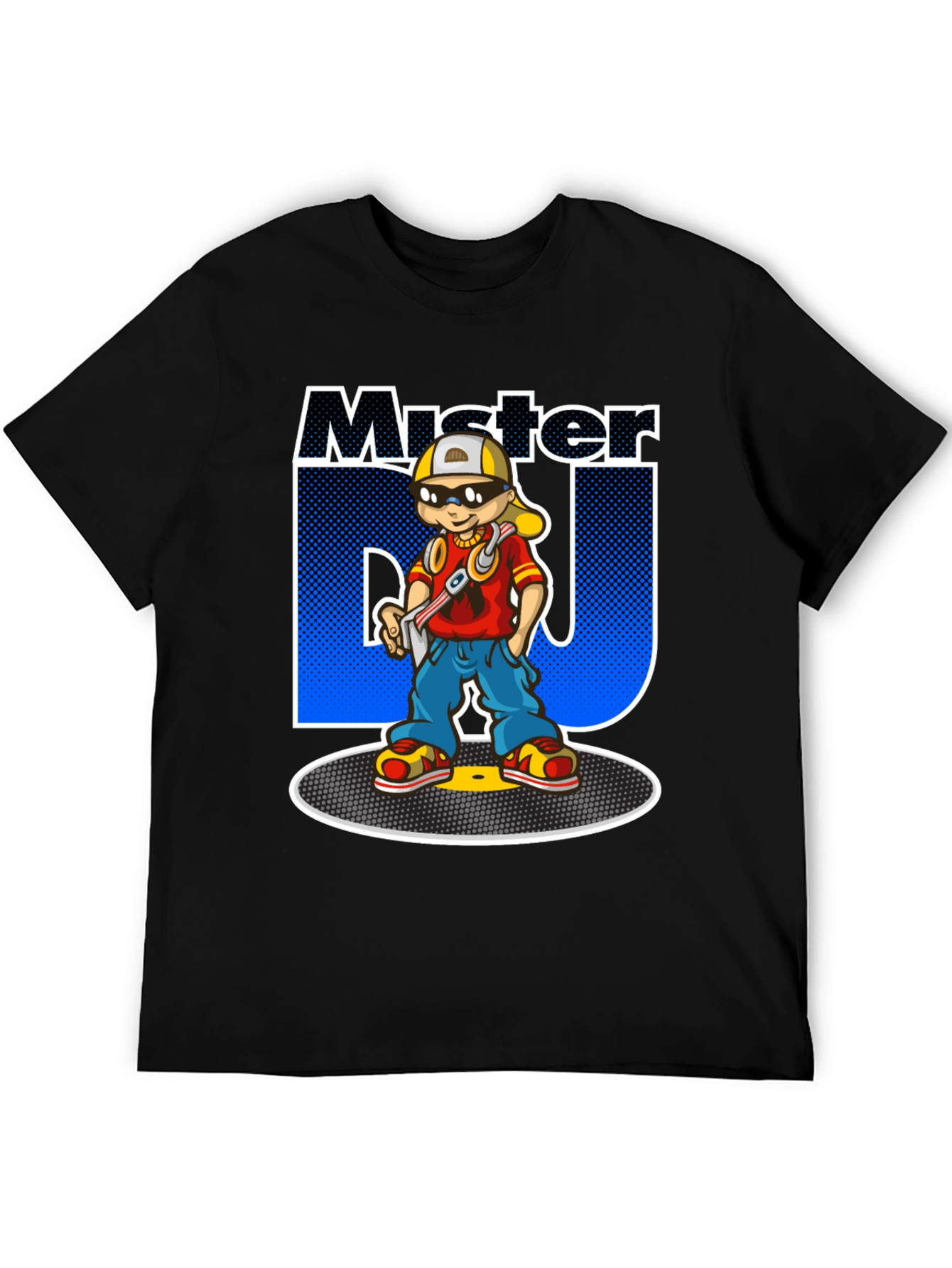 Mister DJ Cartoon T-Shirt - Black