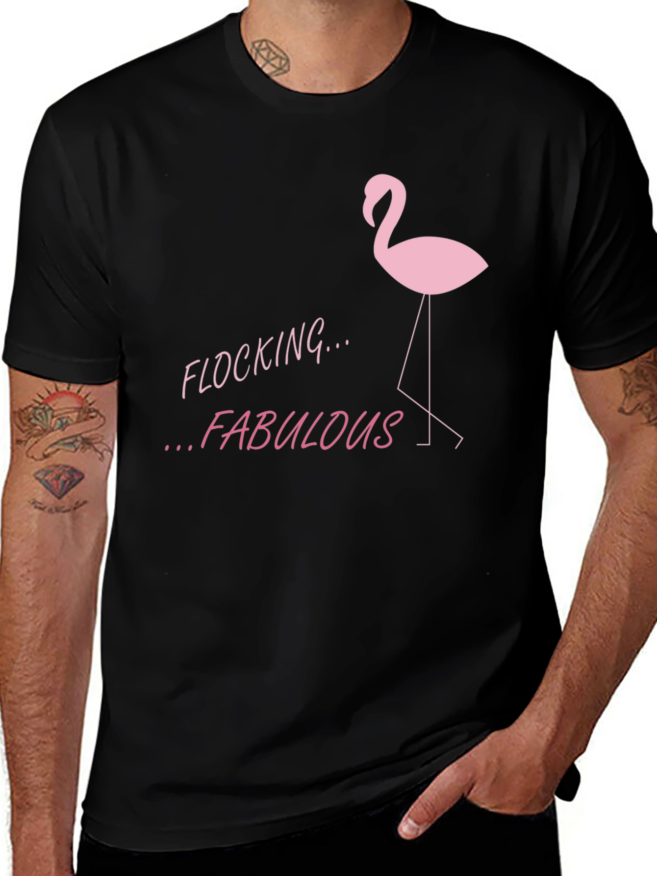 Flocking Fabulous Flamingo Graphic Tee