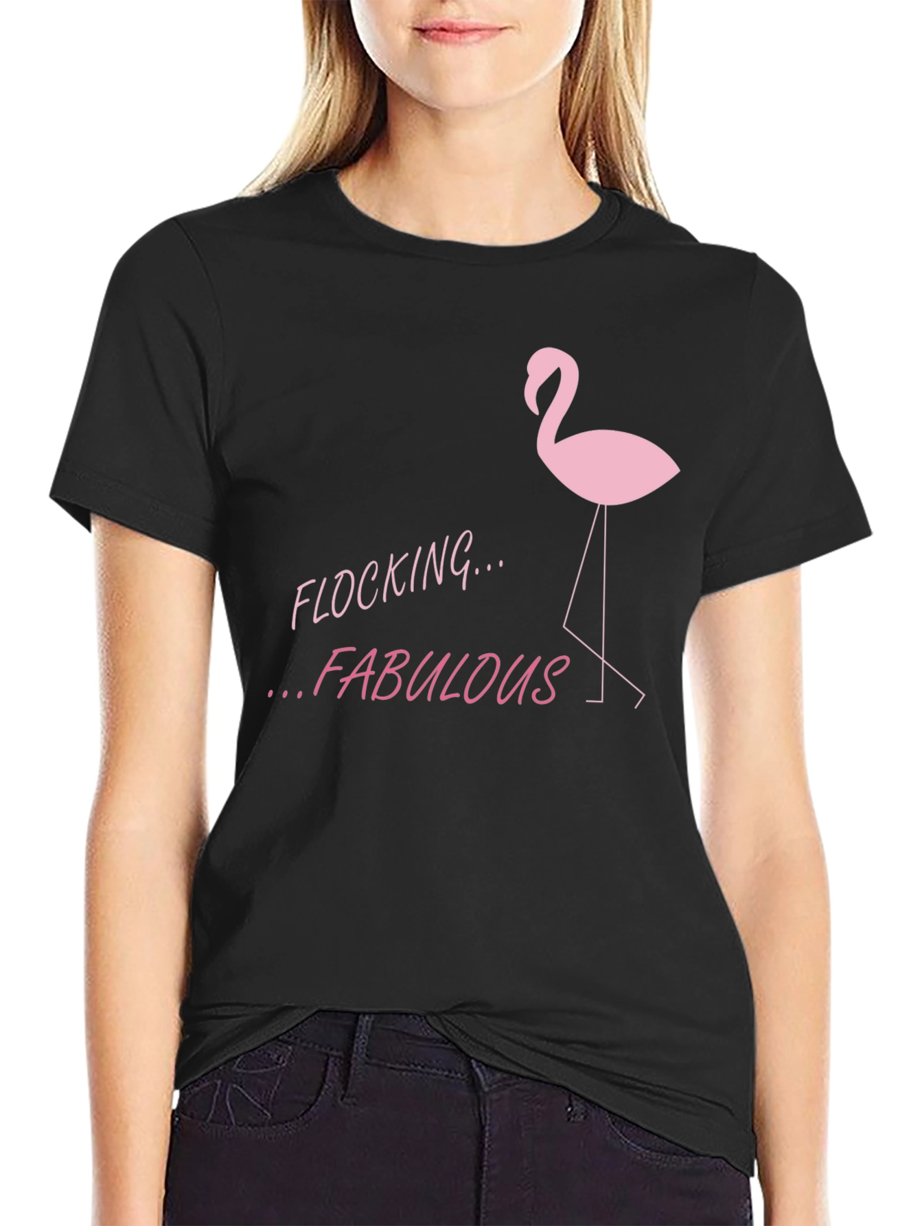 Flocking Fabulous Flamingo Graphic Tee