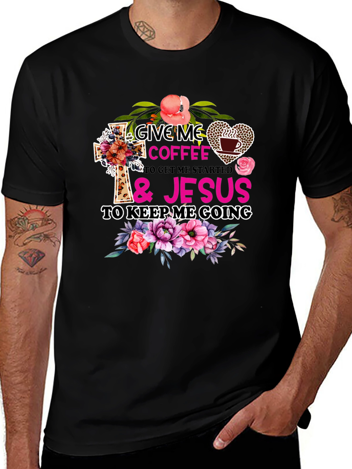 Give Me Coffee & Jesus Graphic T-Shirt