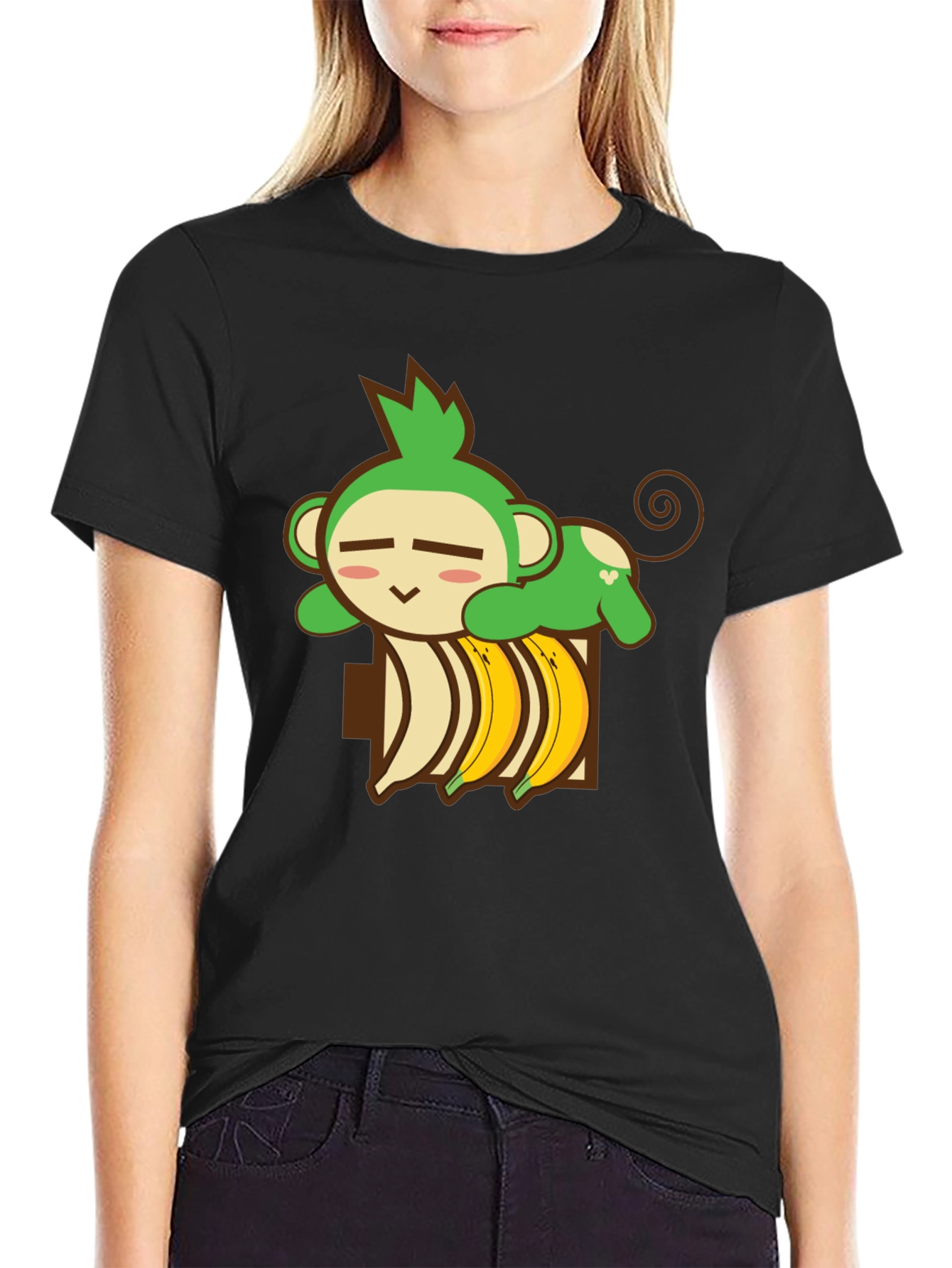 Monkey Banana Nap T-Shirt - Cute Cartoon Tee