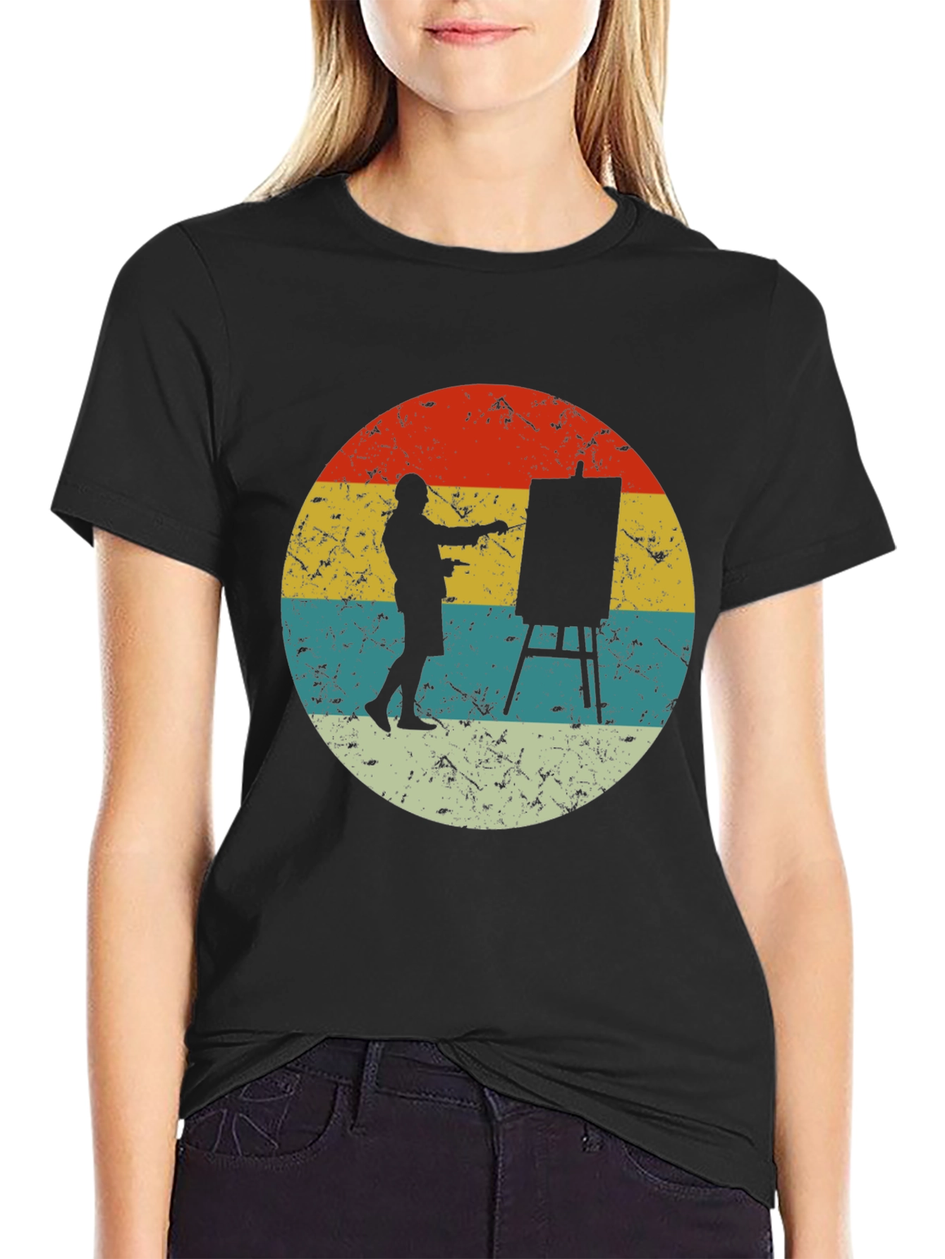 Retro Painter Tee - Artist Circle Graphic T-Shirt