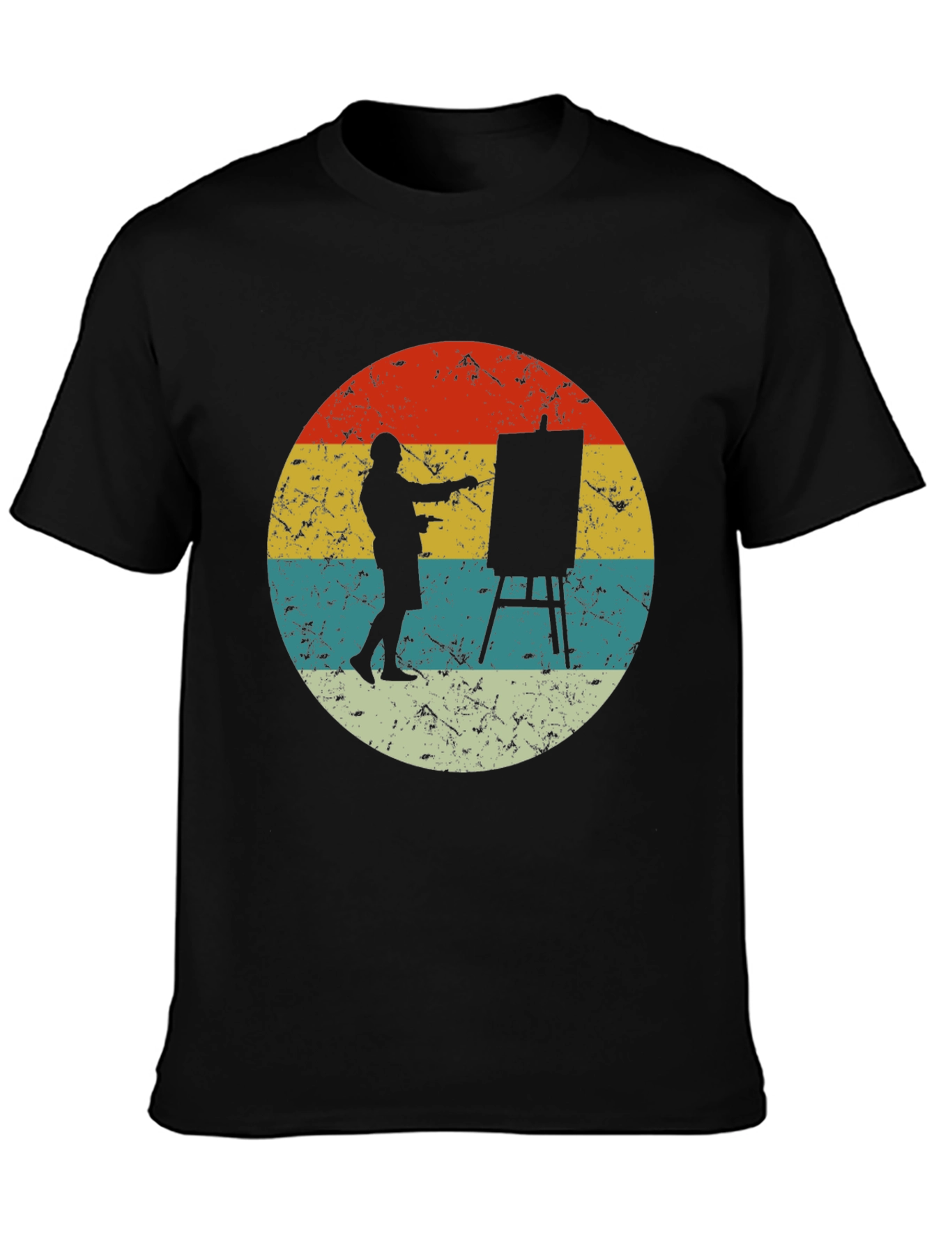 Retro Painter Tee - Artist Circle Graphic T-Shirt