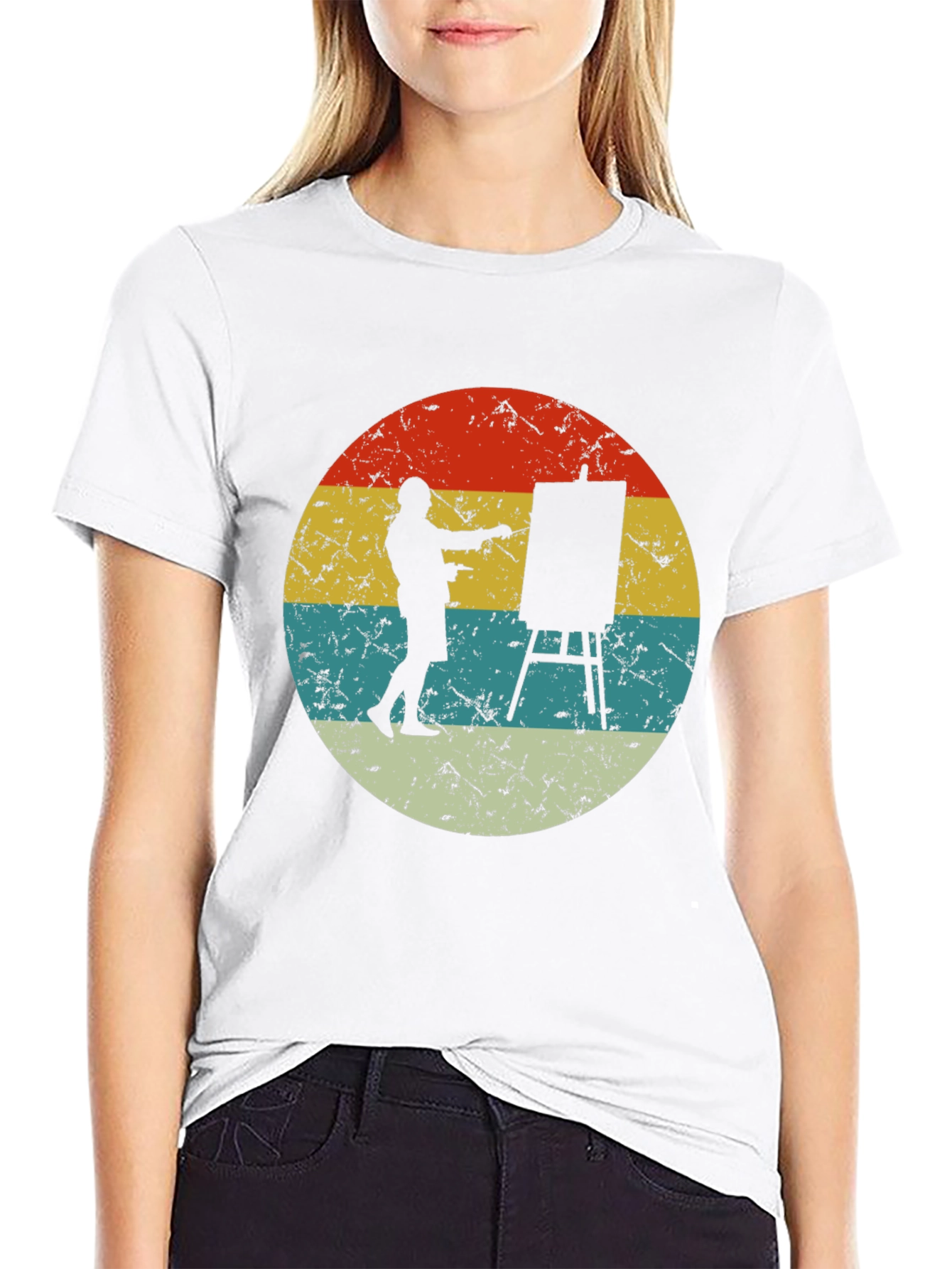 Retro Painter Tee - Artist Circle Graphic T-Shirt